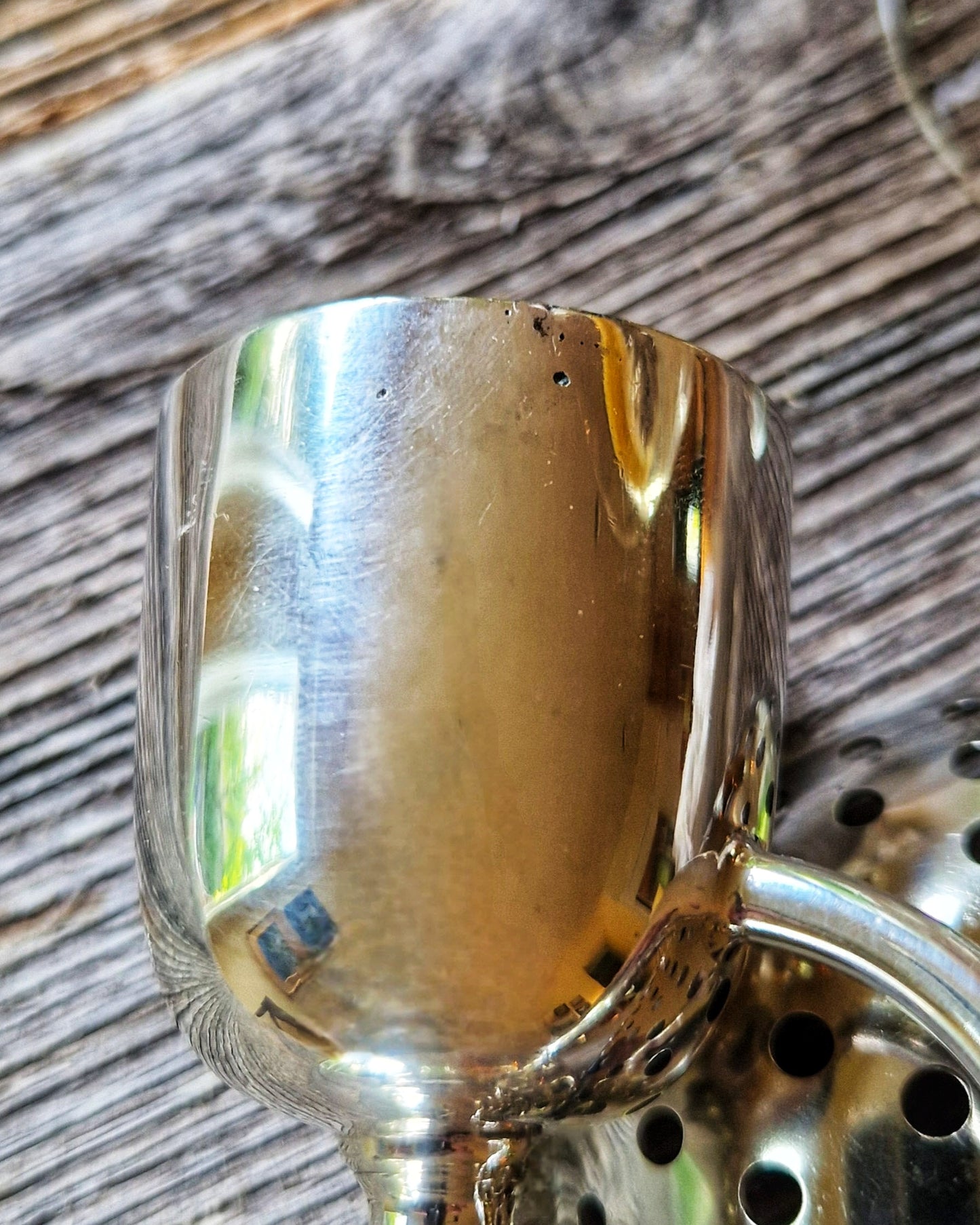 Mid-Century Silver Plate Double Jigger by Roberts & Belk | Vintage British Spirit Measure