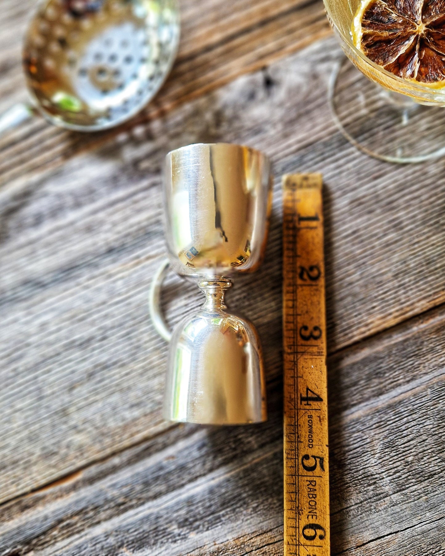 Mid-Century Silver Plate Double Jigger by Roberts & Belk | Vintage British Spirit Measure