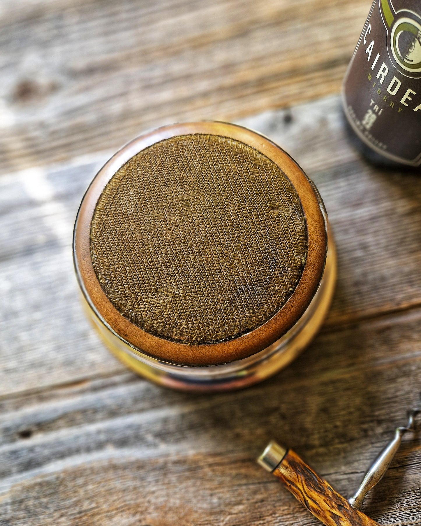 Large English Silver-Plated Wine Coaster | 5-3/4" Vintage Coaster with Hardwood Center, c. 1955-1965