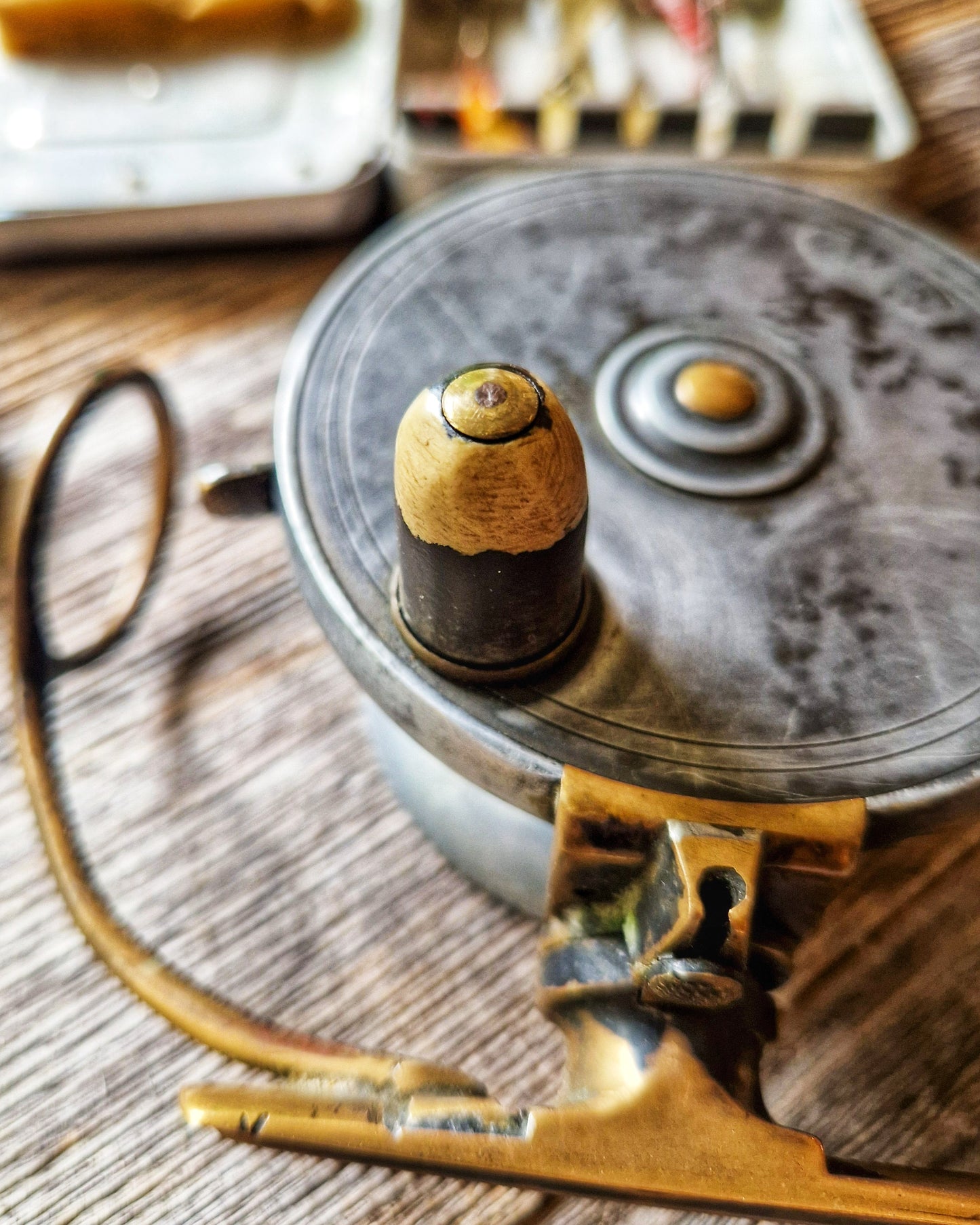 Malloch 3-1/4-Inch Side-Casting Salmon Reel c. 1895-1915 | Antique Alloy & Brass Scottish Fishing Tackle