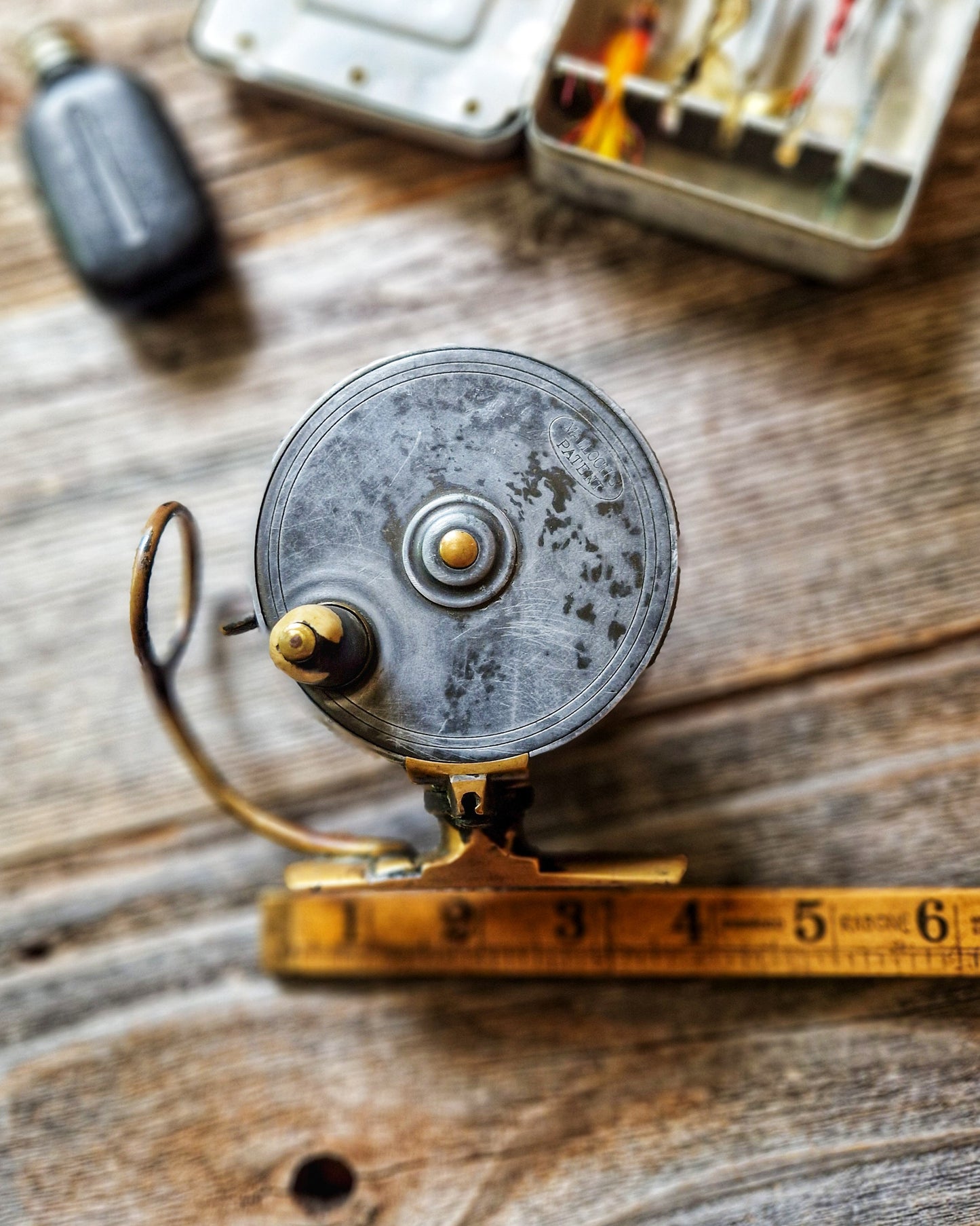 Malloch 3-1/4-Inch Side-Casting Salmon Reel c. 1895-1915 | Antique Alloy & Brass Scottish Fishing Tackle