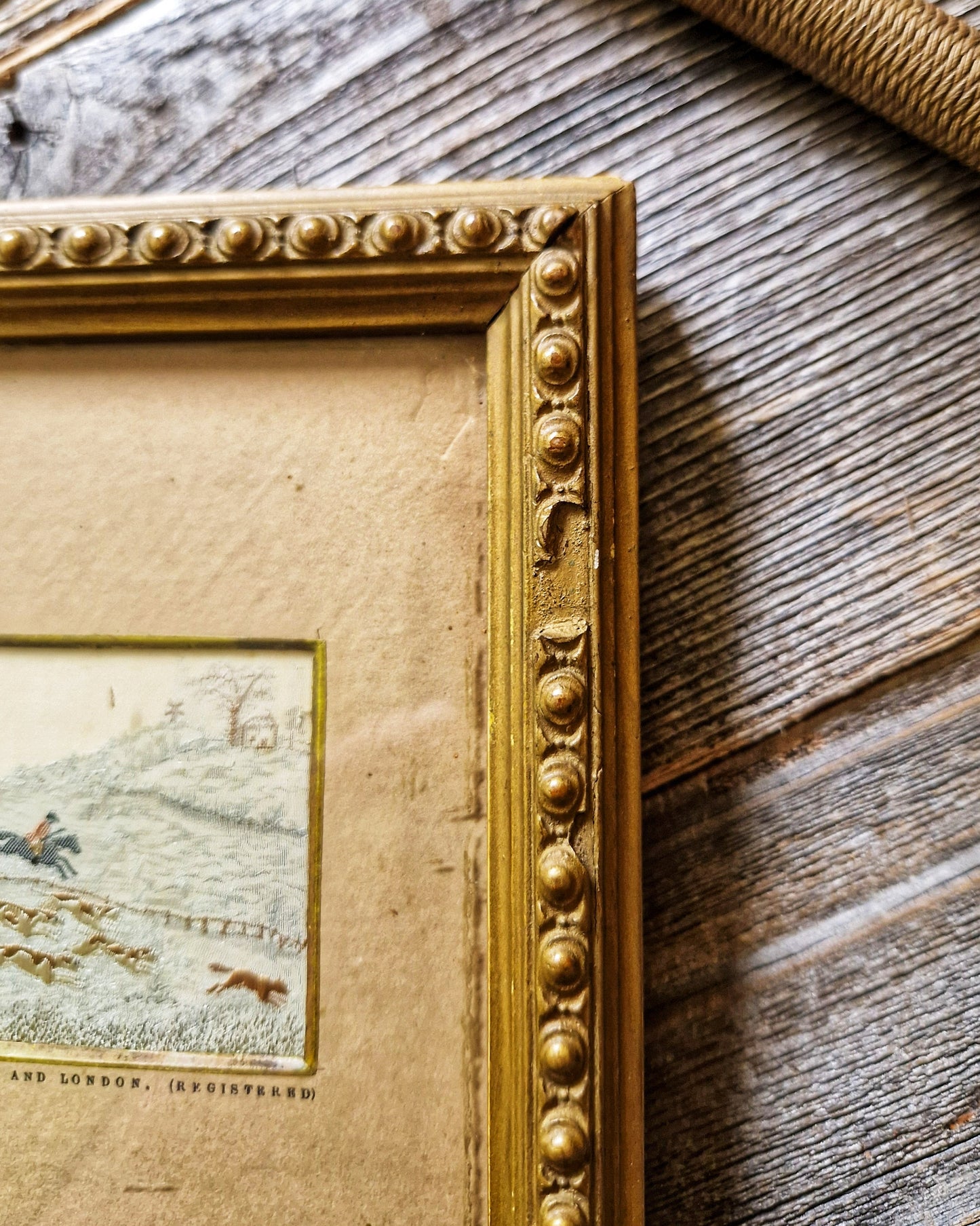Late Victorian Framed Stevengraph “Full Cry” | Woven Silk Fox Hunting Picture c. 1890-1898