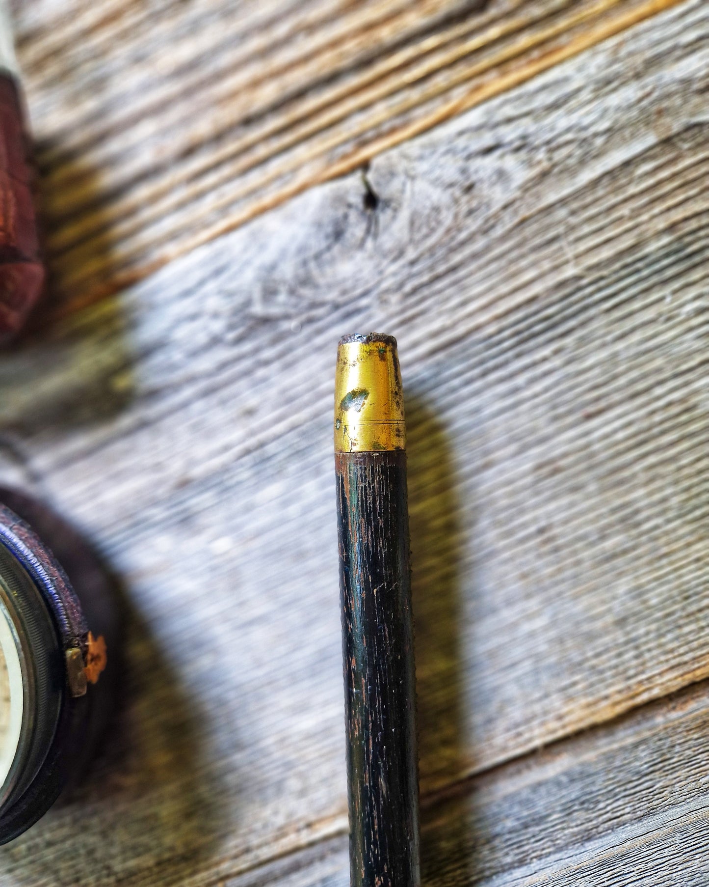 Antique Walking Cane with Sterling Silver Pommel Top and Ebonized Hardwood Shaft | Birmingham 1924-25