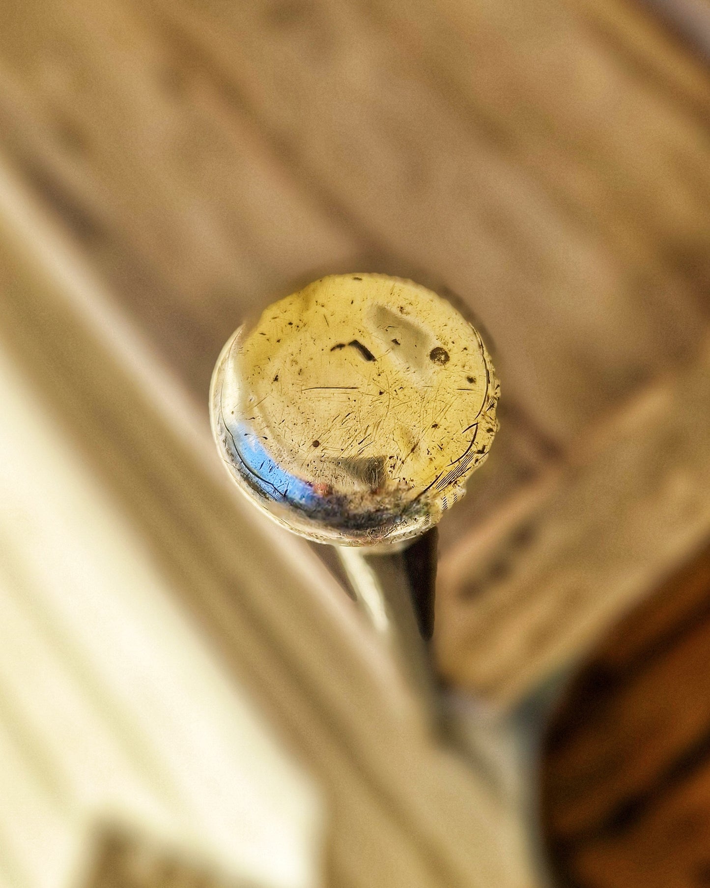 Antique Walking Cane with Sterling Silver Pommel Top and Ebonized Hardwood Shaft | Birmingham 1924-25