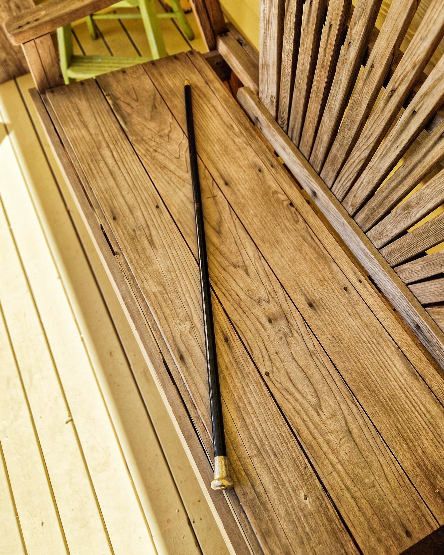 Antique Walking Cane with Sterling Silver Pommel Top and Ebonized Hardwood Shaft | Birmingham 1924-25