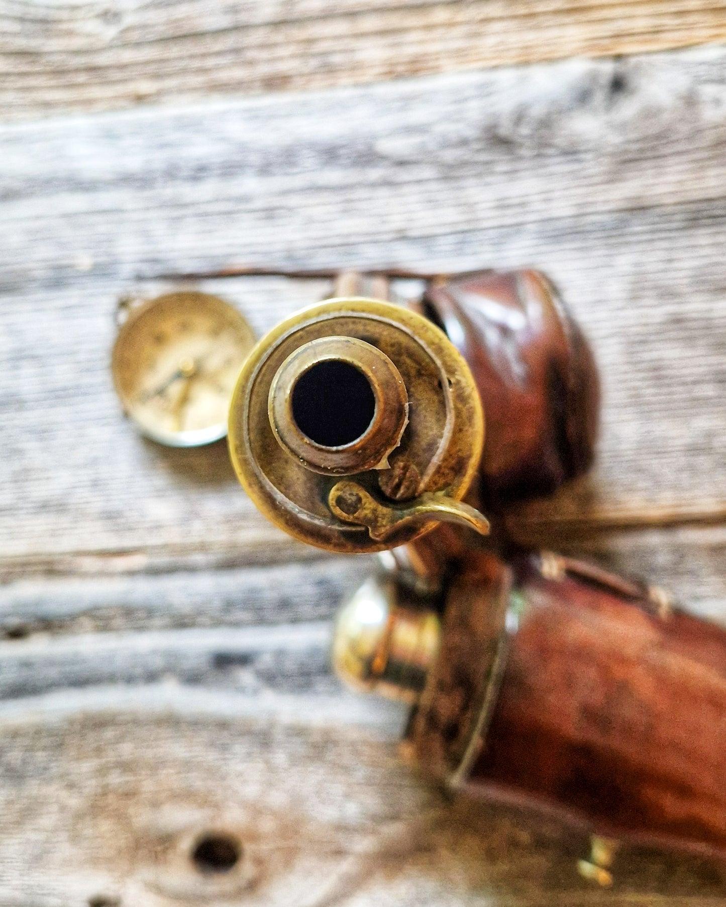 Victorian Gunpowder Flask c. 1850-1870 | Antique Copper & Brass Sporting Accessory