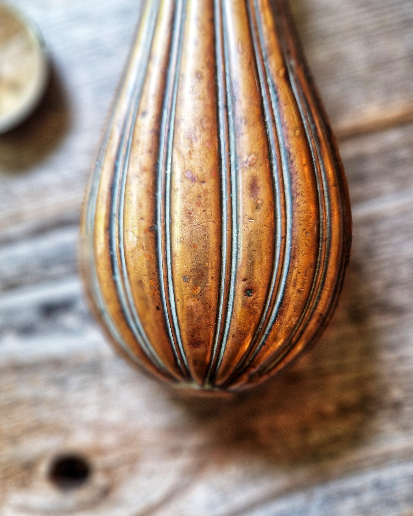 Victorian Gunpowder Flask c. 1850-1870 | Antique Copper & Brass Sporting Accessory