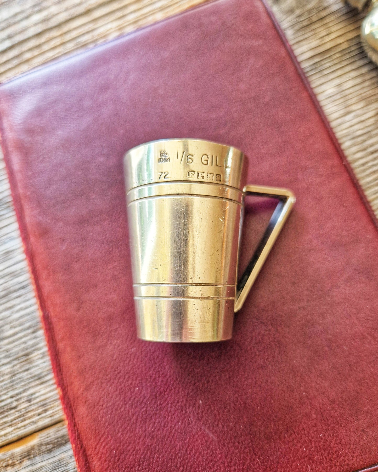 Crown-Stamped 1/6 Gill Jigger by Bonzer | Vintage English Silver-Plated Spirit Measure with Handle