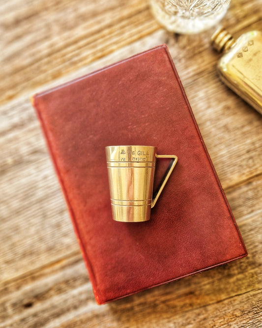 Crown-Stamped 1/6 Gill Jigger by Bonzer | Vintage English Silver-Plated Spirit Measure with Handle