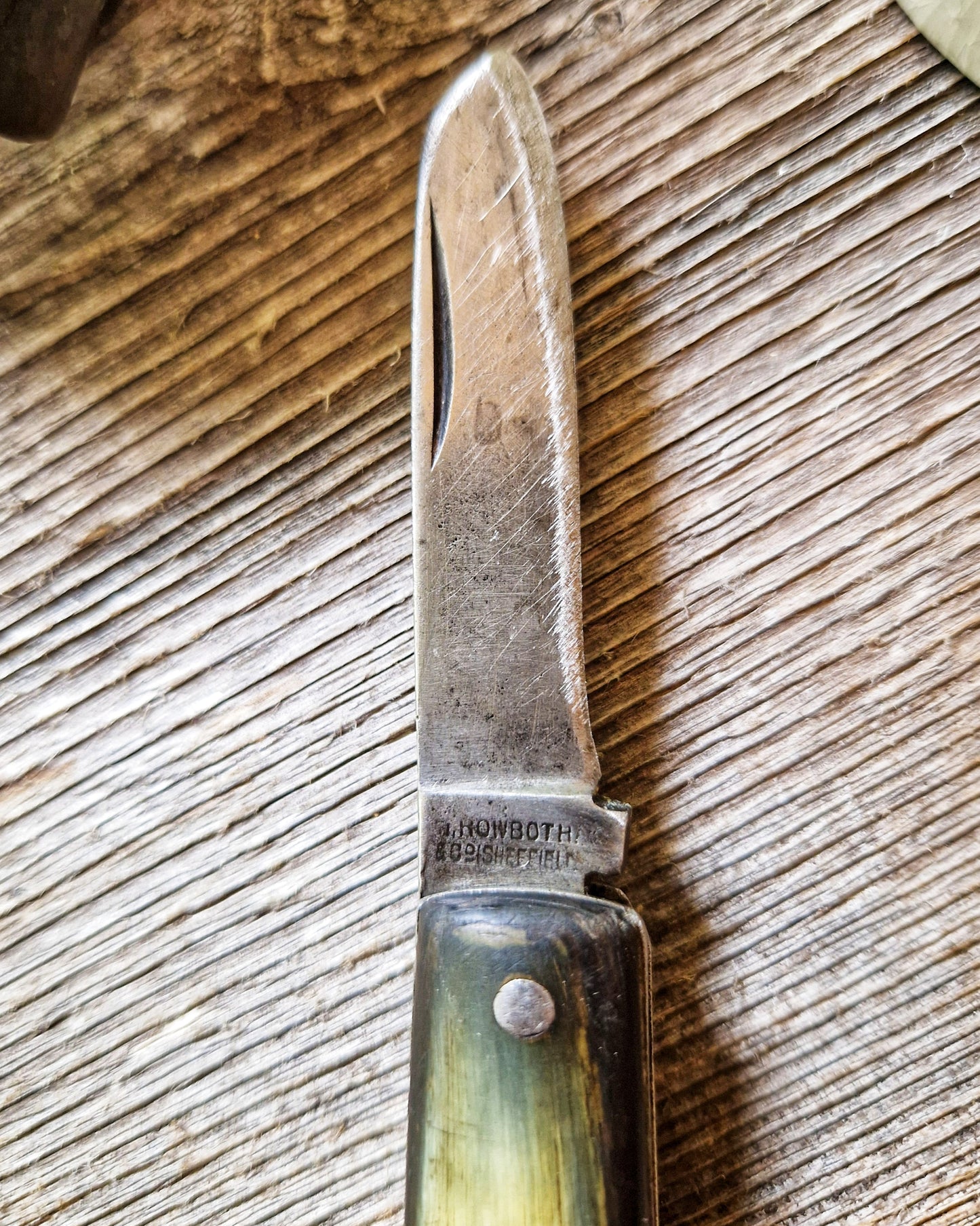 Vintage Pocket Knife by Rowbotham, Sheffield c. 1925-1940 | English Bone-Handled Loom Knife