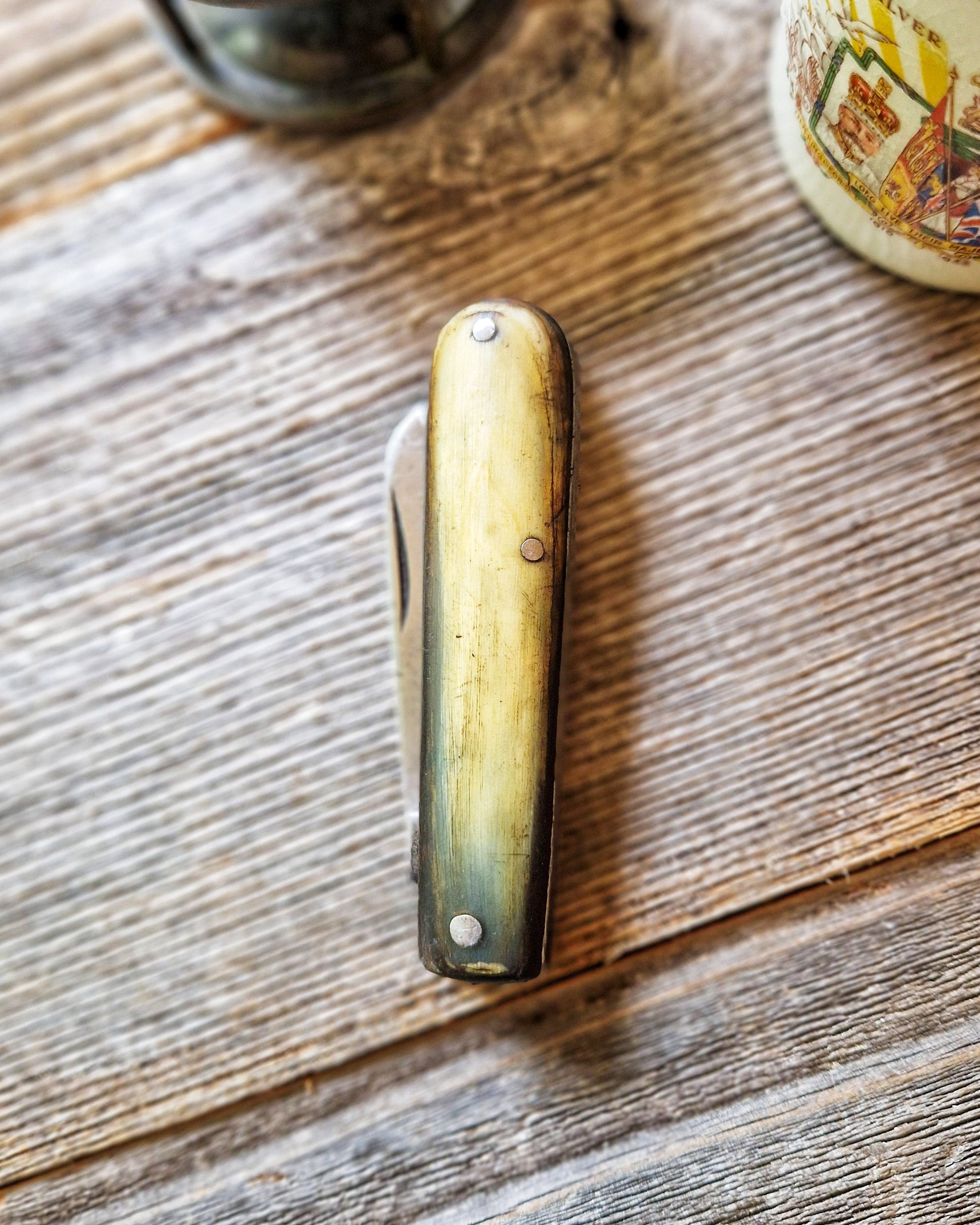 Vintage Pocket Knife by Rowbotham, Sheffield c. 1925-1940 | English Bone-Handled Loom Knife