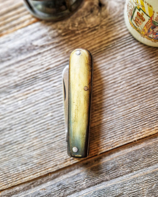 Vintage Pocket Knife by Rowbotham, Sheffield c. 1925-1940 | English Bone-Handled Loom Knife