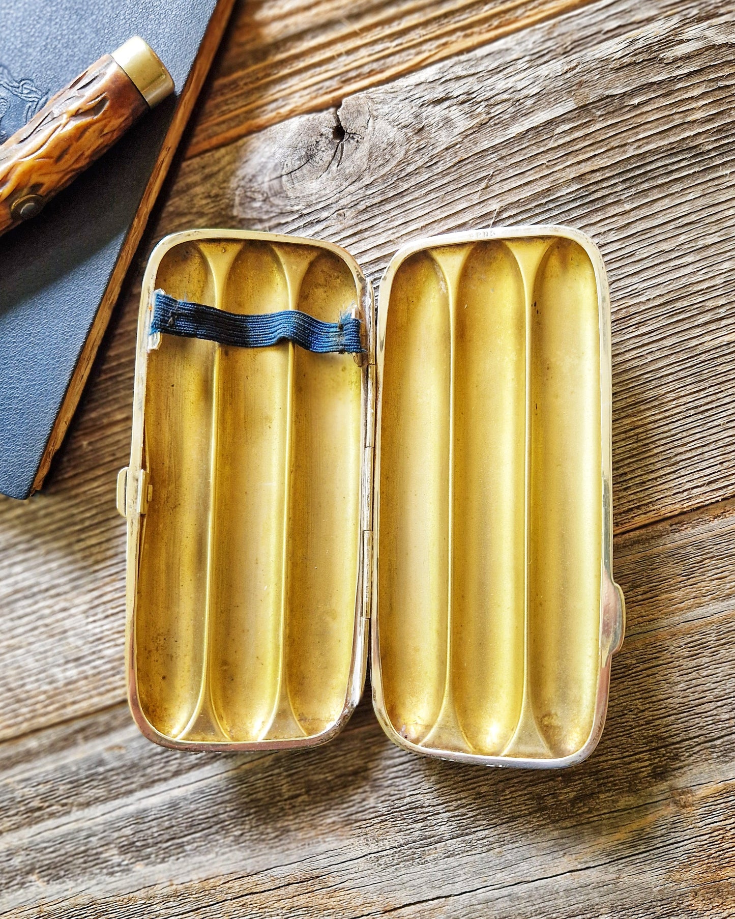 Antique English Silver-Plate Cigar Case c. 1895-1915 | Edwardian Tobacciana
