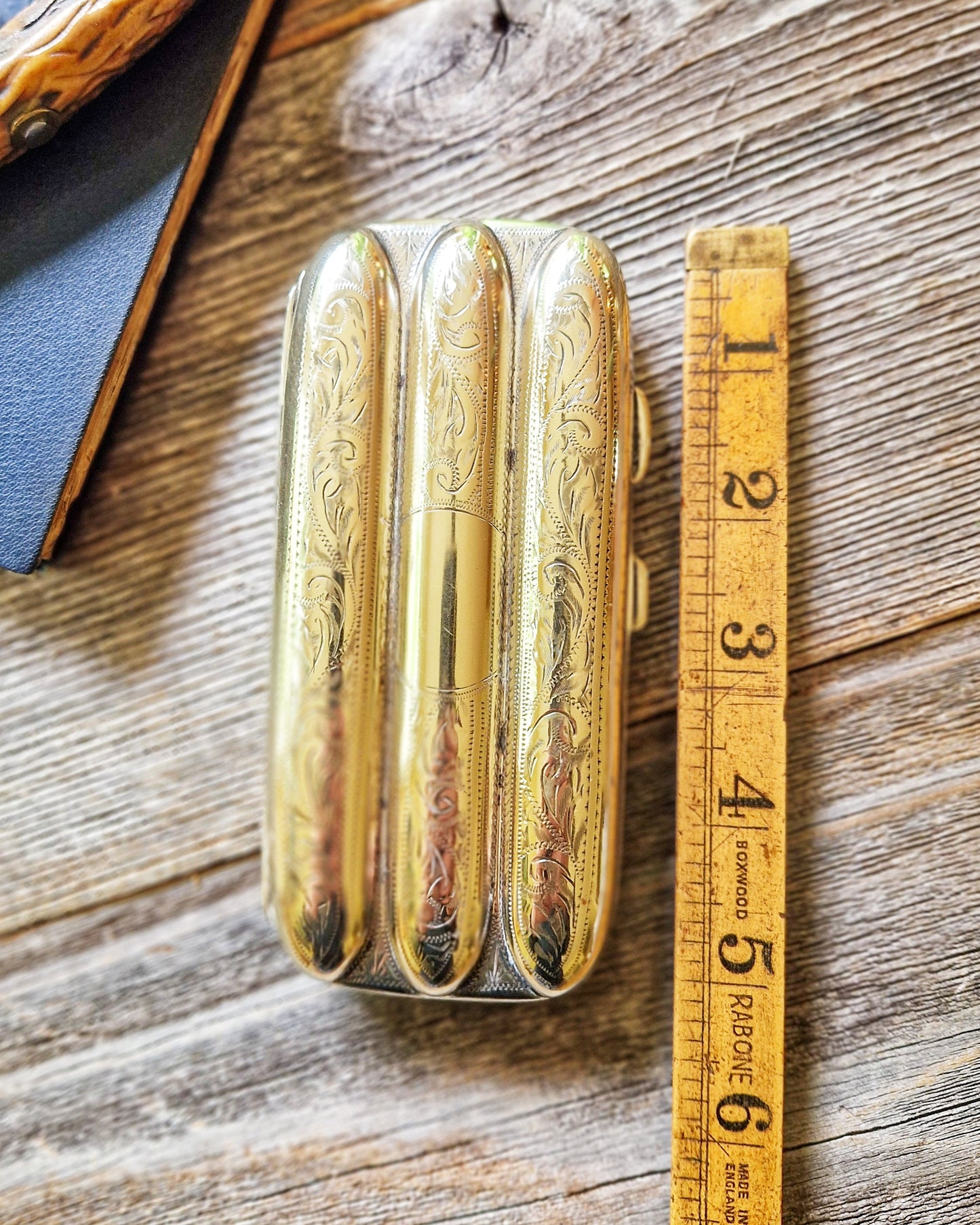 Antique English Silver-Plate Cigar Case c. 1895-1915 | Edwardian Tobacciana