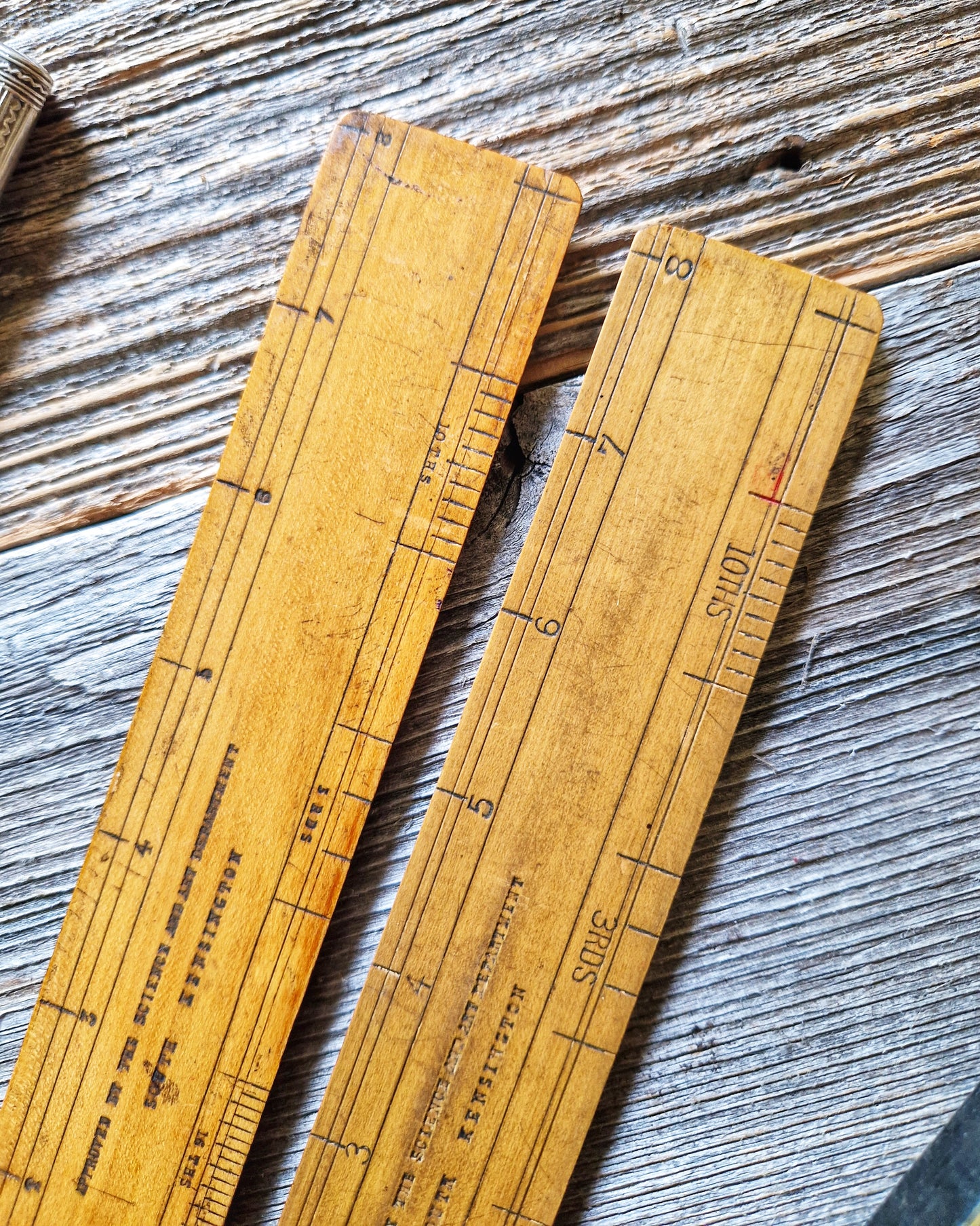 Rare Pair of Barrodale Drawing-Code Rulers c. 1890-1915 | Victorian Boxwood Drafting Instruments