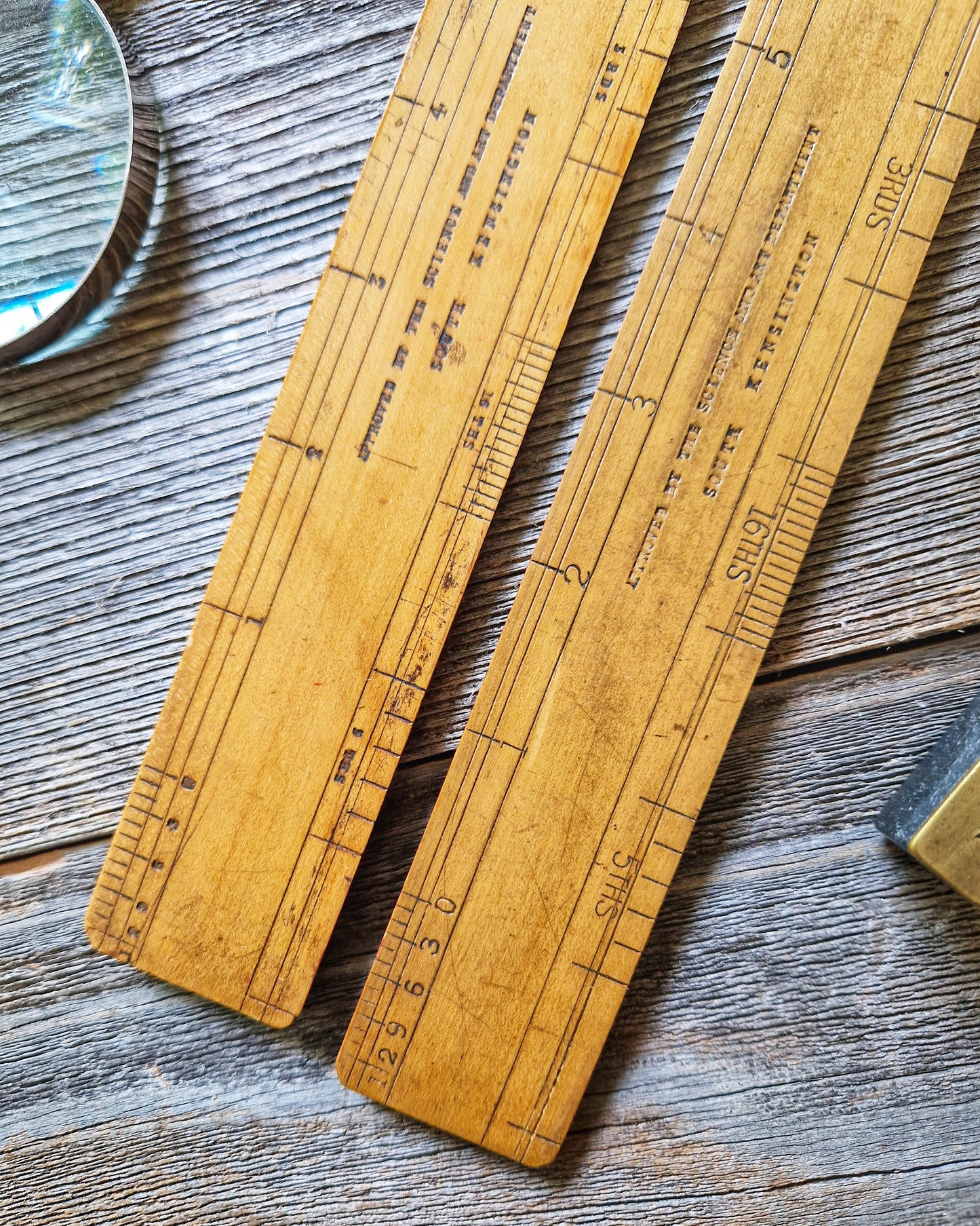 Rare Pair of Barrodale Drawing-Code Rulers c. 1890-1915 | Victorian Boxwood Drafting Instruments