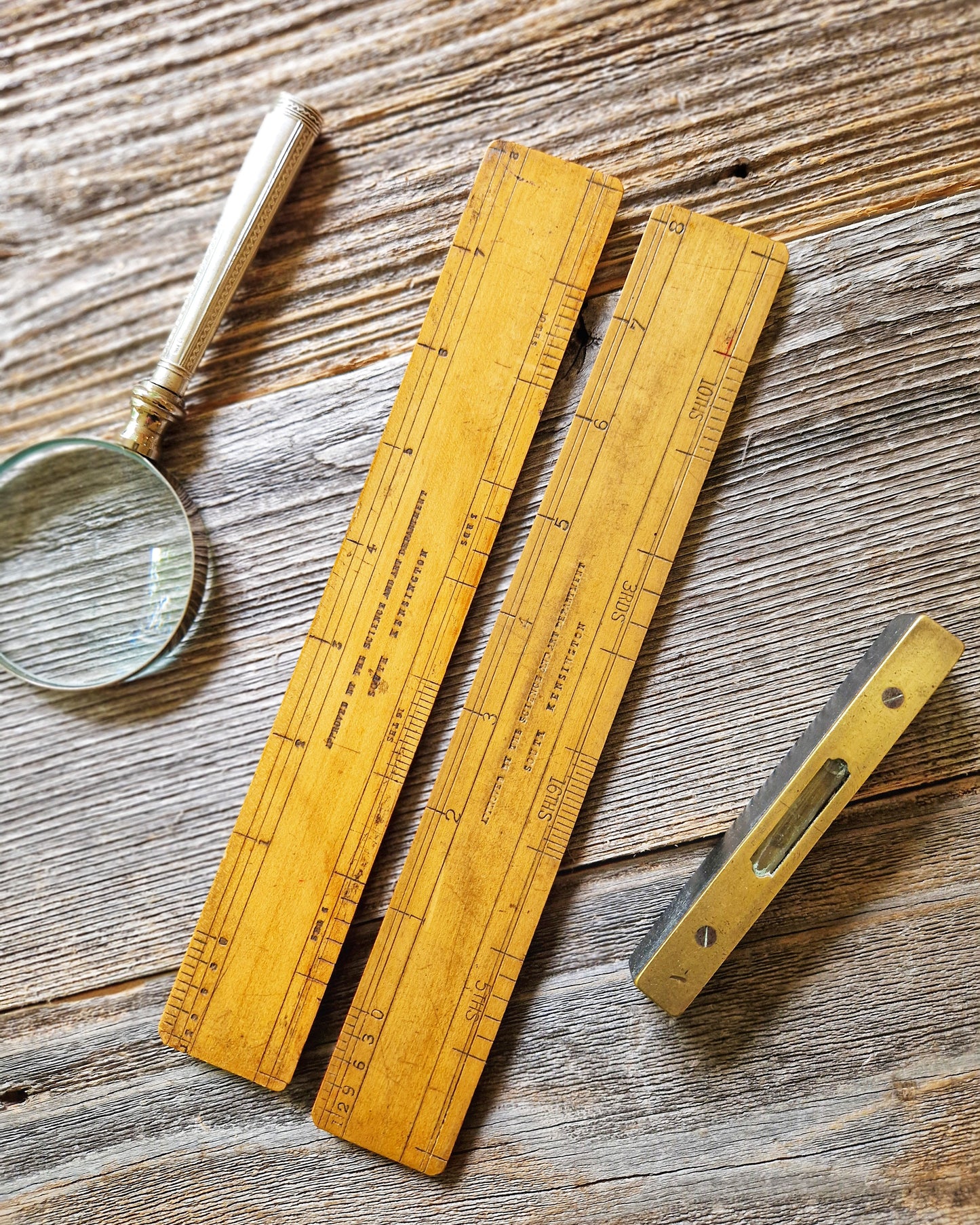 Rare Pair of Barrodale Drawing-Code Rulers c. 1890-1915 | Victorian Boxwood Drafting Instruments