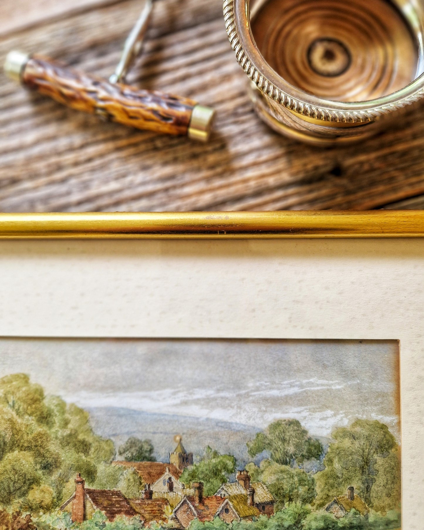 Edwardian 1904 Watercolor Painting in 8-1/2 x 10-1/4 Frame | Antique English Landscape Art