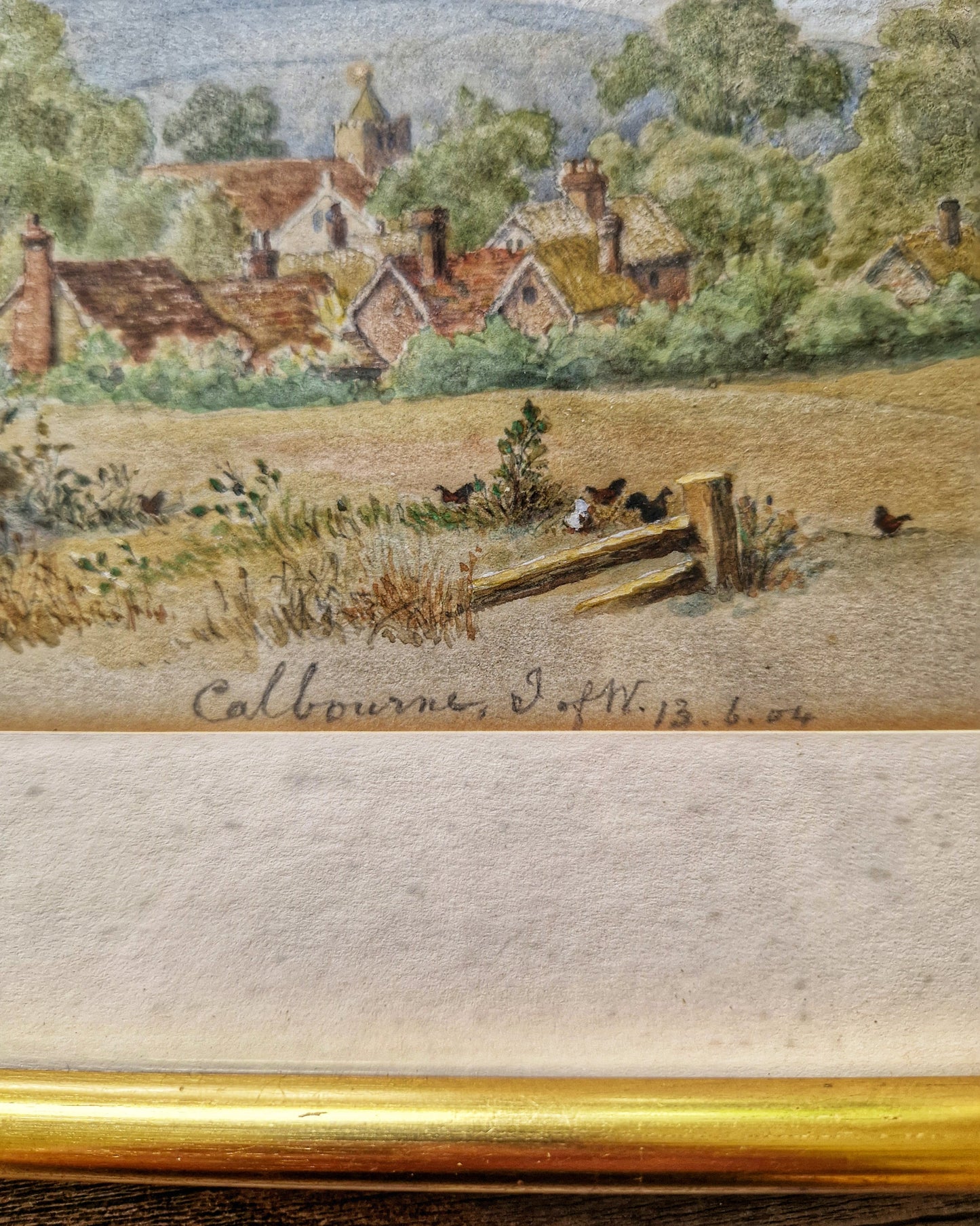 Edwardian 1904 Watercolor Painting in 8-1/2 x 10-1/4 Frame | Antique English Landscape Art