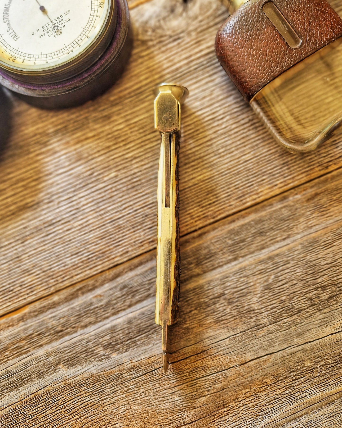 Vintage German Stag-Handled Cigar Cutter c. 1950-1970 | Mid-Century Tobacciana