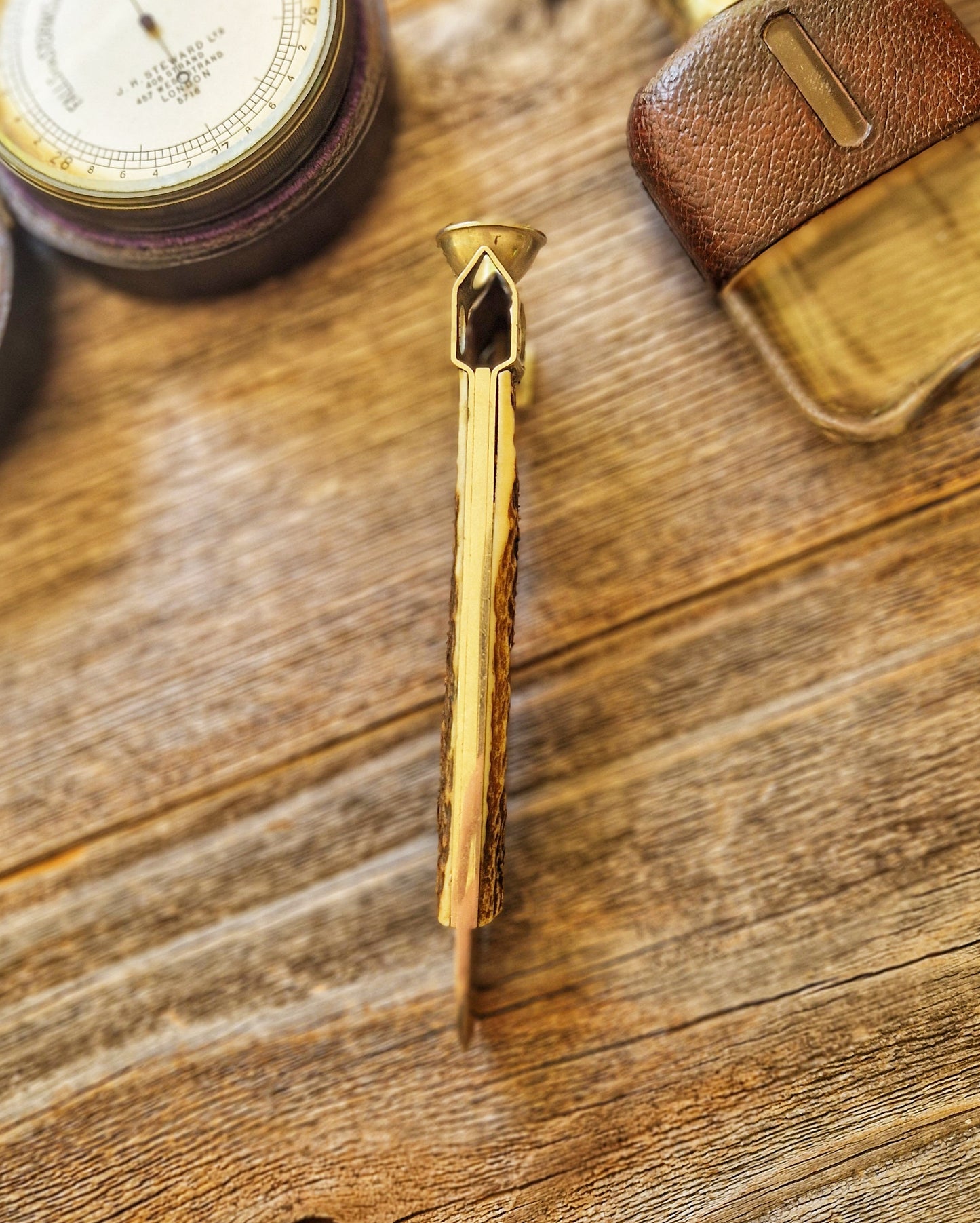 Vintage German Stag-Handled Cigar Cutter c. 1950-1970 | Mid-Century Tobacciana