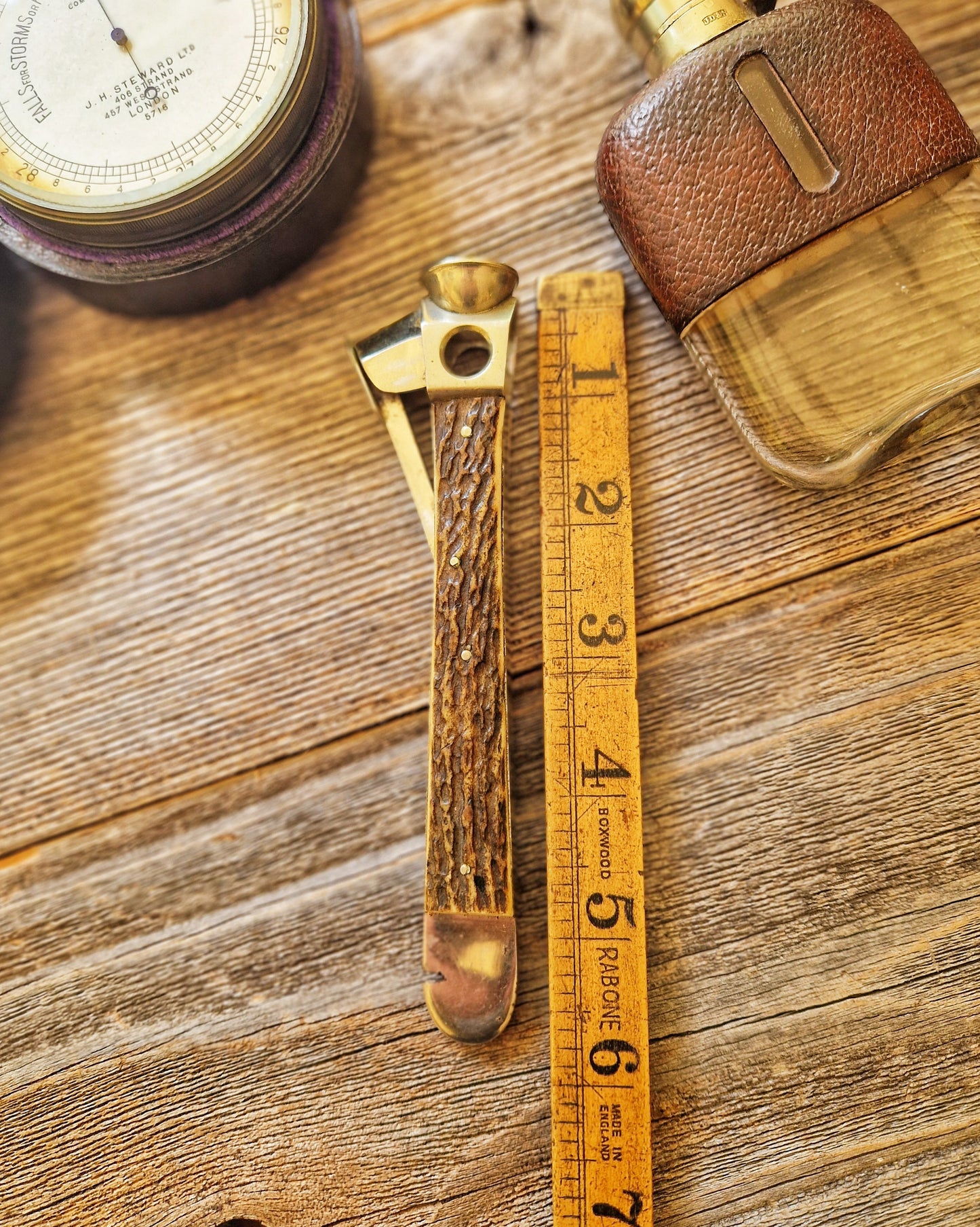 Vintage German Stag-Handled Cigar Cutter c. 1950-1970 | Mid-Century Tobacciana