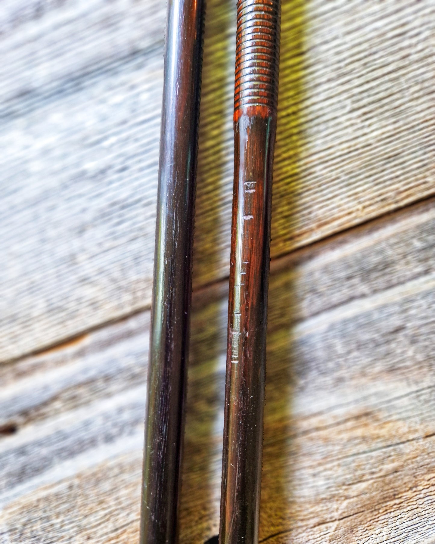Antique English Two-Piece Gun Cleaning Rod c. 1900-1925 | Hardwood & Brass Sporting Accessory