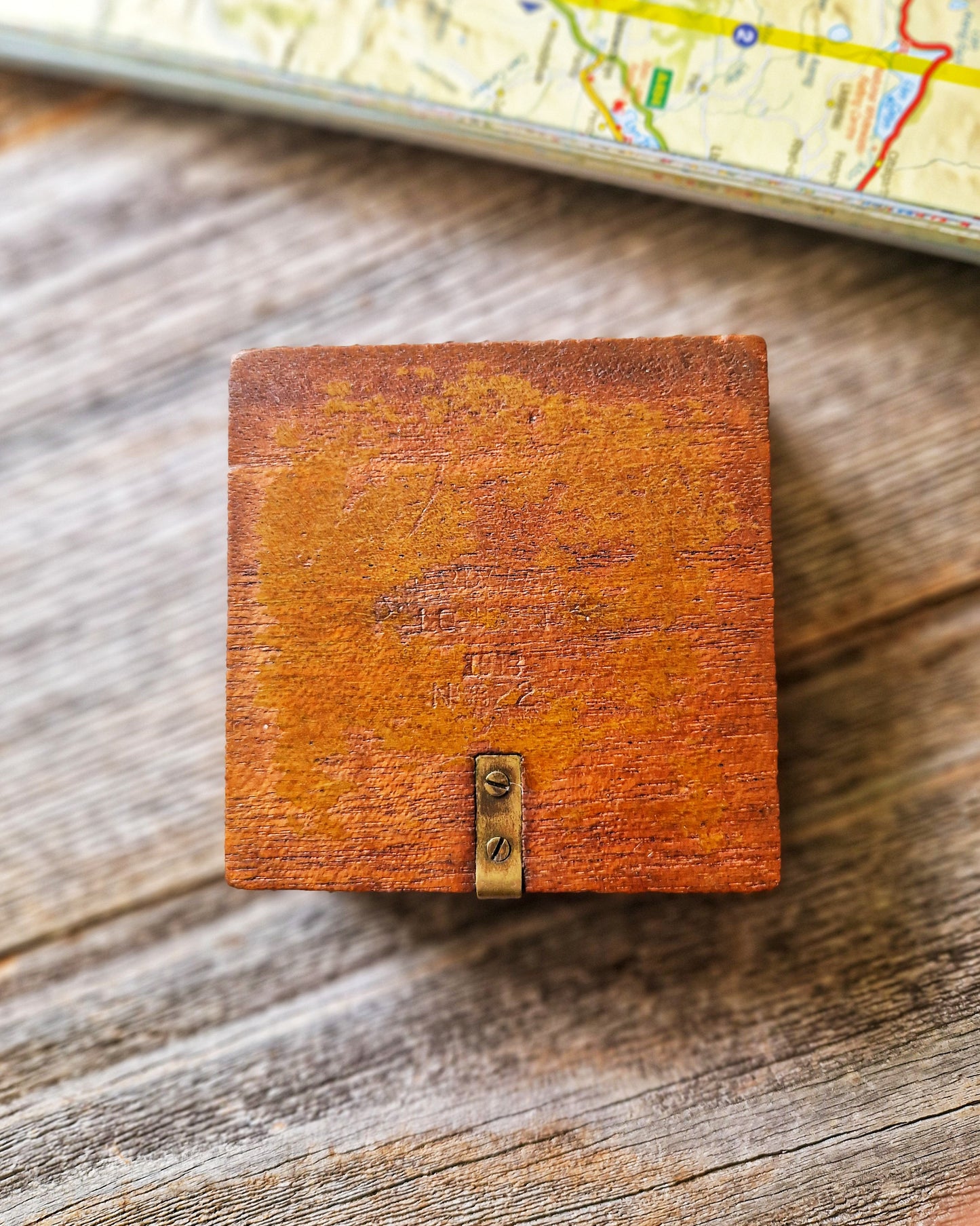 Antique WWI-era Wardale Marching Compass c. 1917-1918 | Hardwood Case with Brass Details