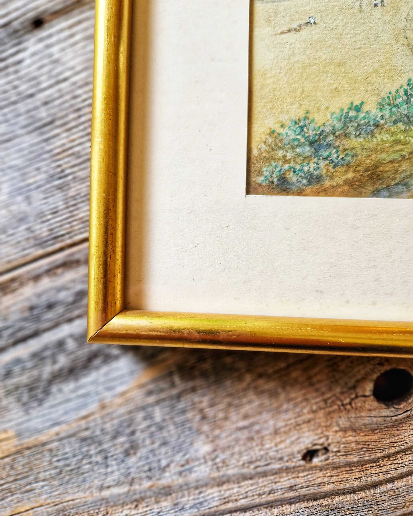 Edwardian Watercolor Painting in 8-1/2 x 10-1/4 Frame | Antique English Landscape Art