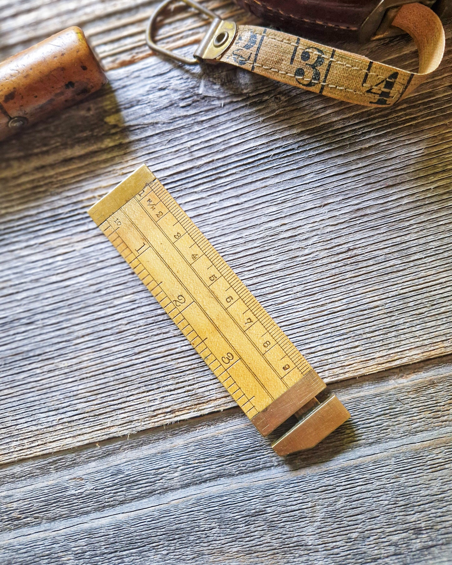 Vintage Rabone Rope Gauge No. 3863 c. 1938-1953 | 4-Inch Boxwood & Brass Caliper Rule