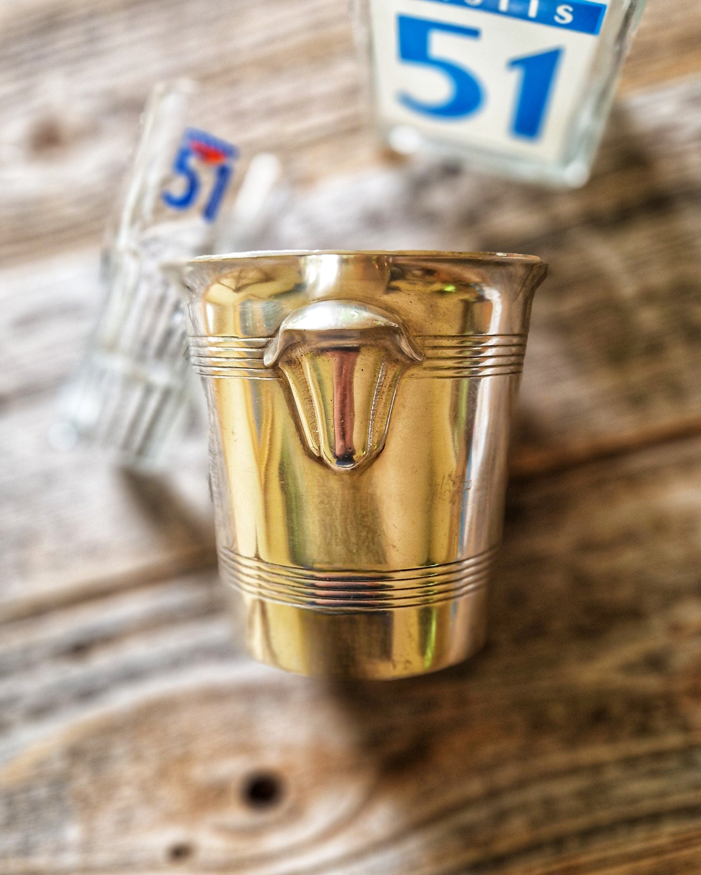 1940s French Silver-Plated Ice Bucket by SOH | Vintage Art Deco Barware