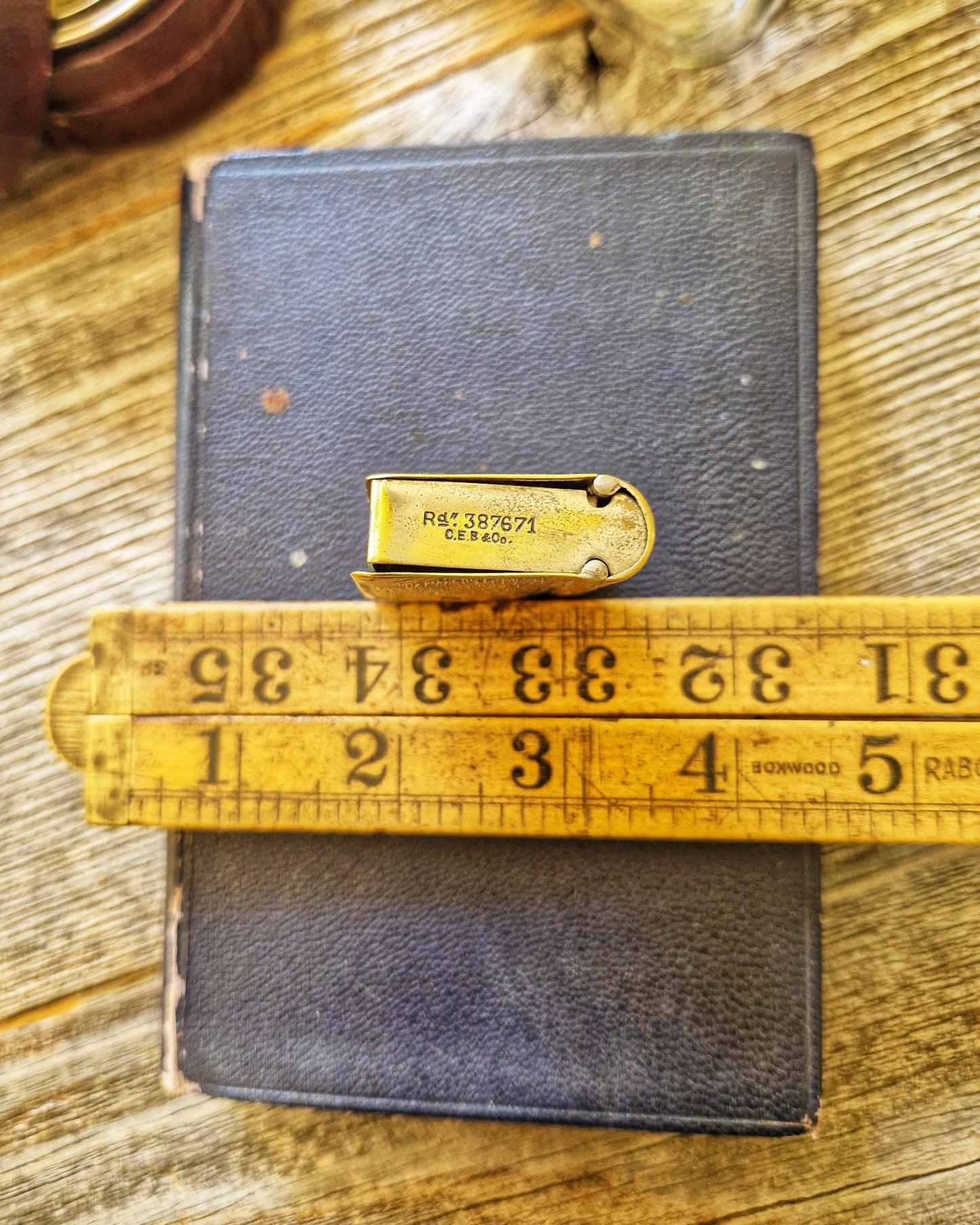 Edwardian Brass Vesta Case in Book Form c. 1902-1910 | Antique English Match Safe