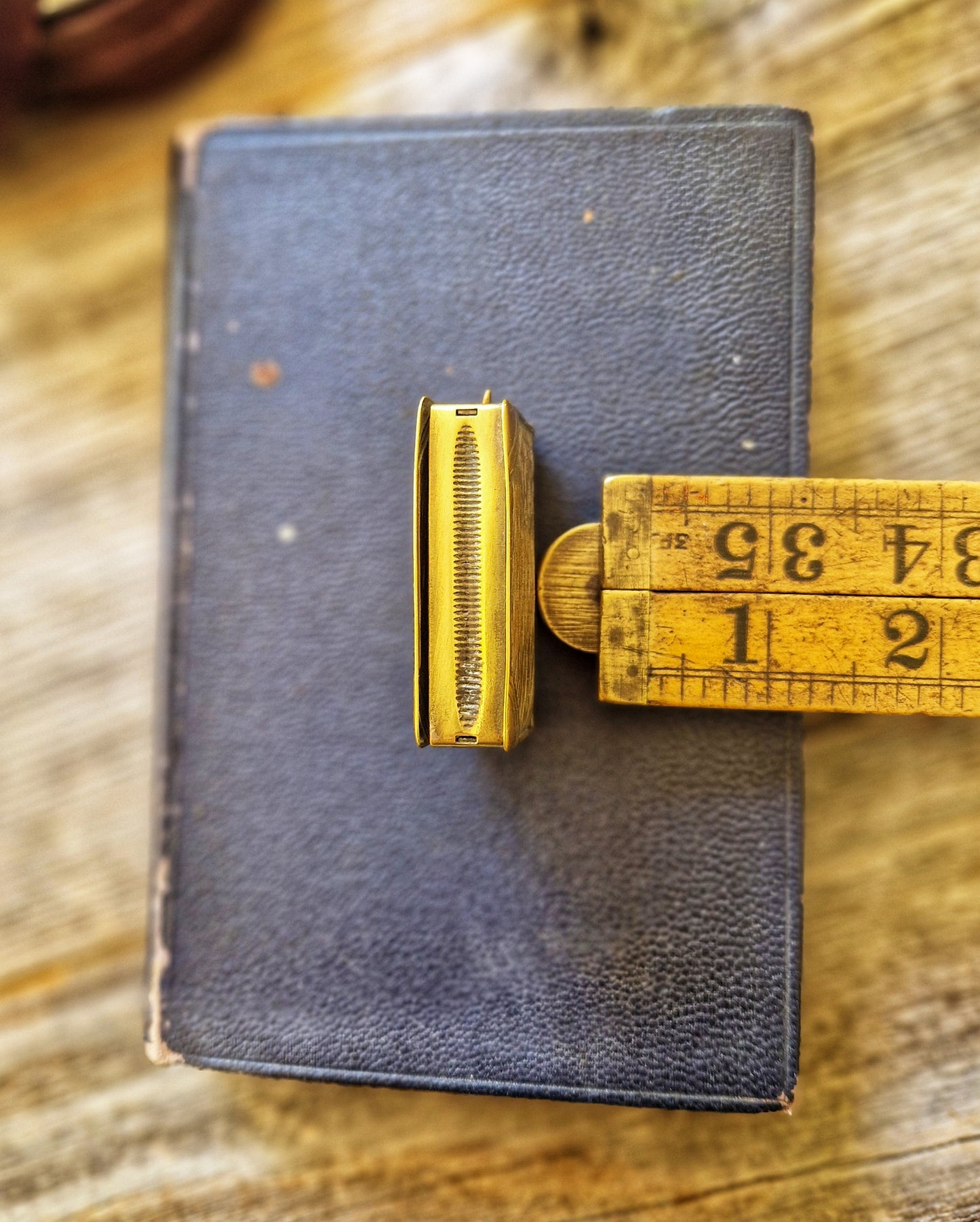 Edwardian Brass Vesta Case in Book Form c. 1902-1910 | Antique English Match Safe