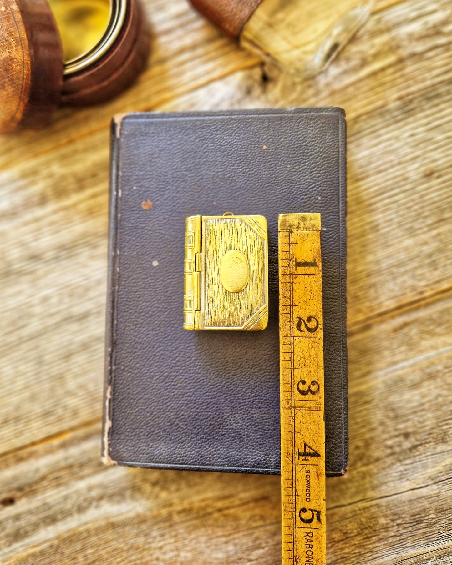 Edwardian Brass Vesta Case in Book Form c. 1902-1910 | Antique English Match Safe