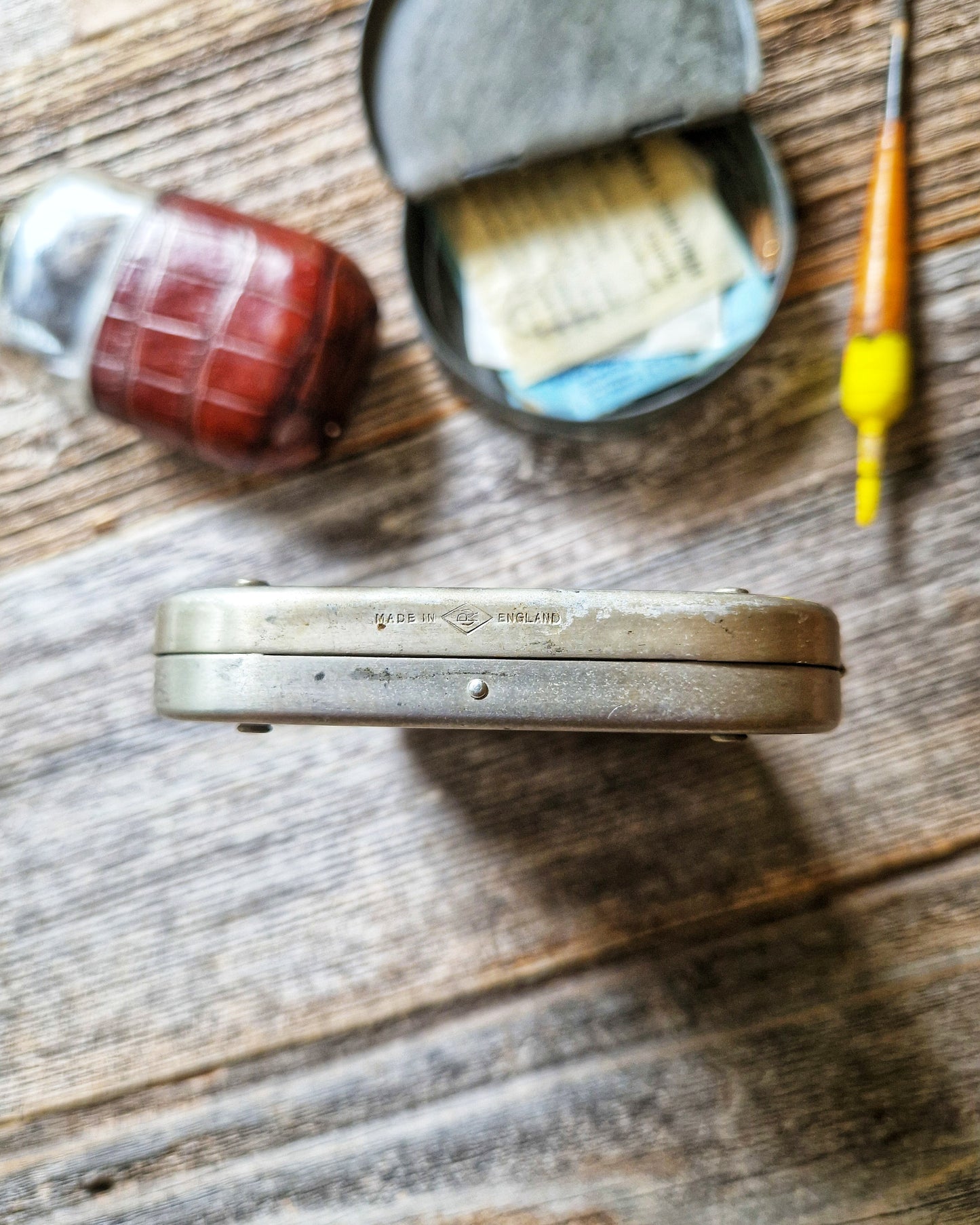 Vintage Wheatley Fly Box Model 1421 with 36 Trout Flies | Silmalloy Case, c. 1960-1975