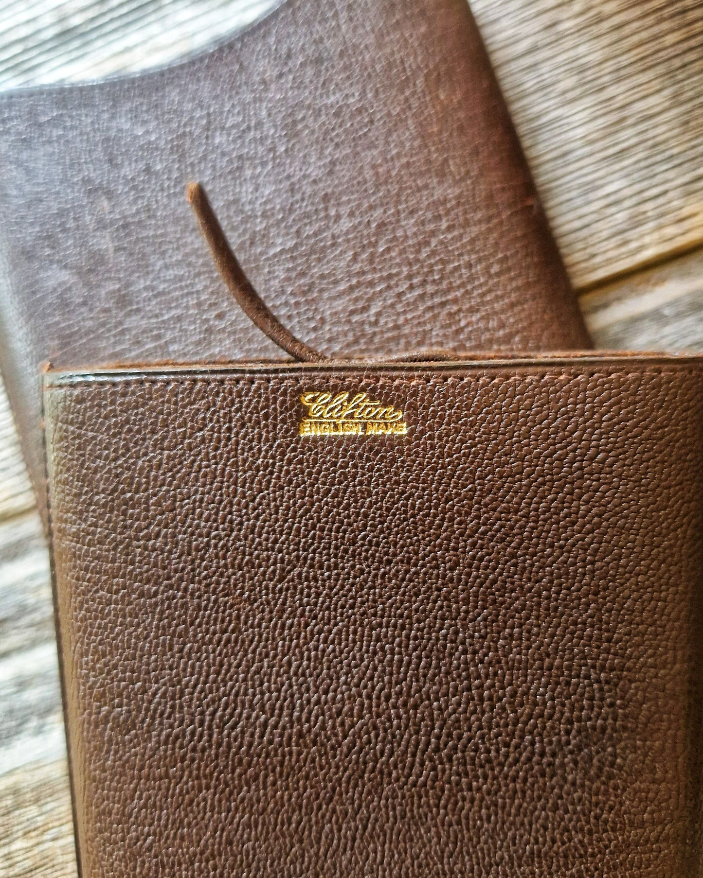 Vintage English Leather Cigar Case by Clifton, 1940s-1950s | Slim Three-Cigar Case with Pull Strap