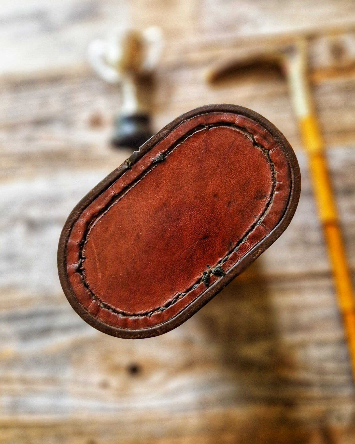 English Leather Flask Case c. 1900–1930 | Antique Equestrian Sporting Accessory