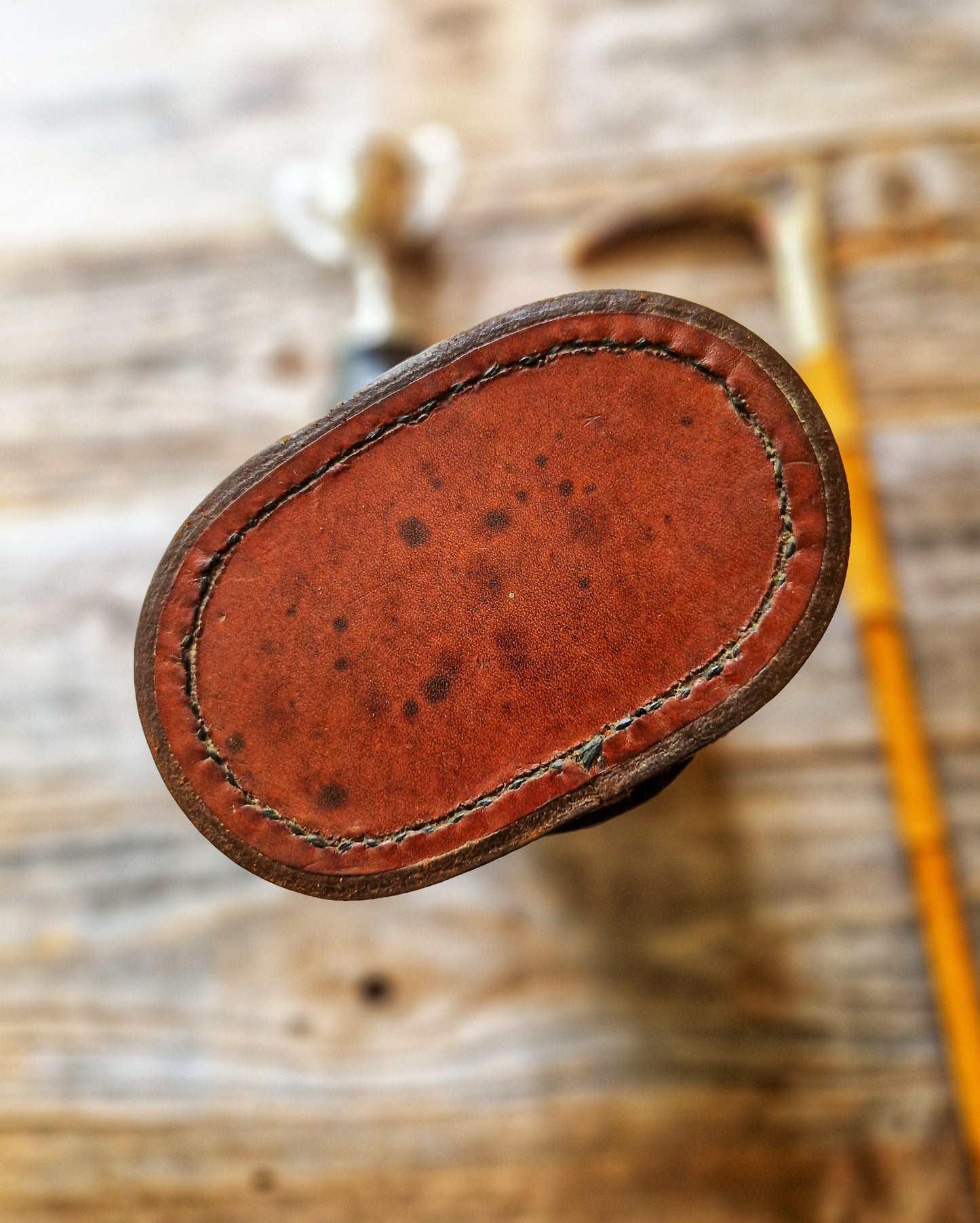 English Leather Flask Case c. 1900–1930 | Antique Equestrian Sporting Accessory