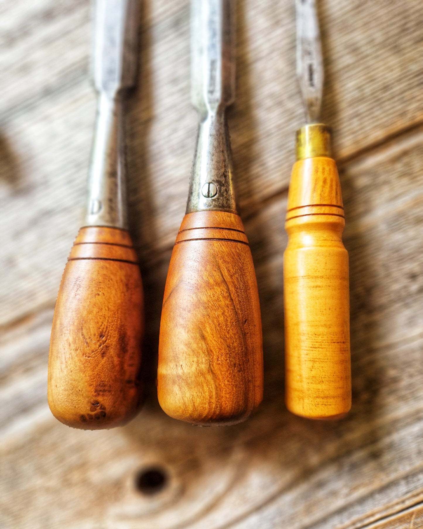 Set of 3 Woodworking Chisels including Marples, Sorby | Vintage Hand Tools c. 1935-1965