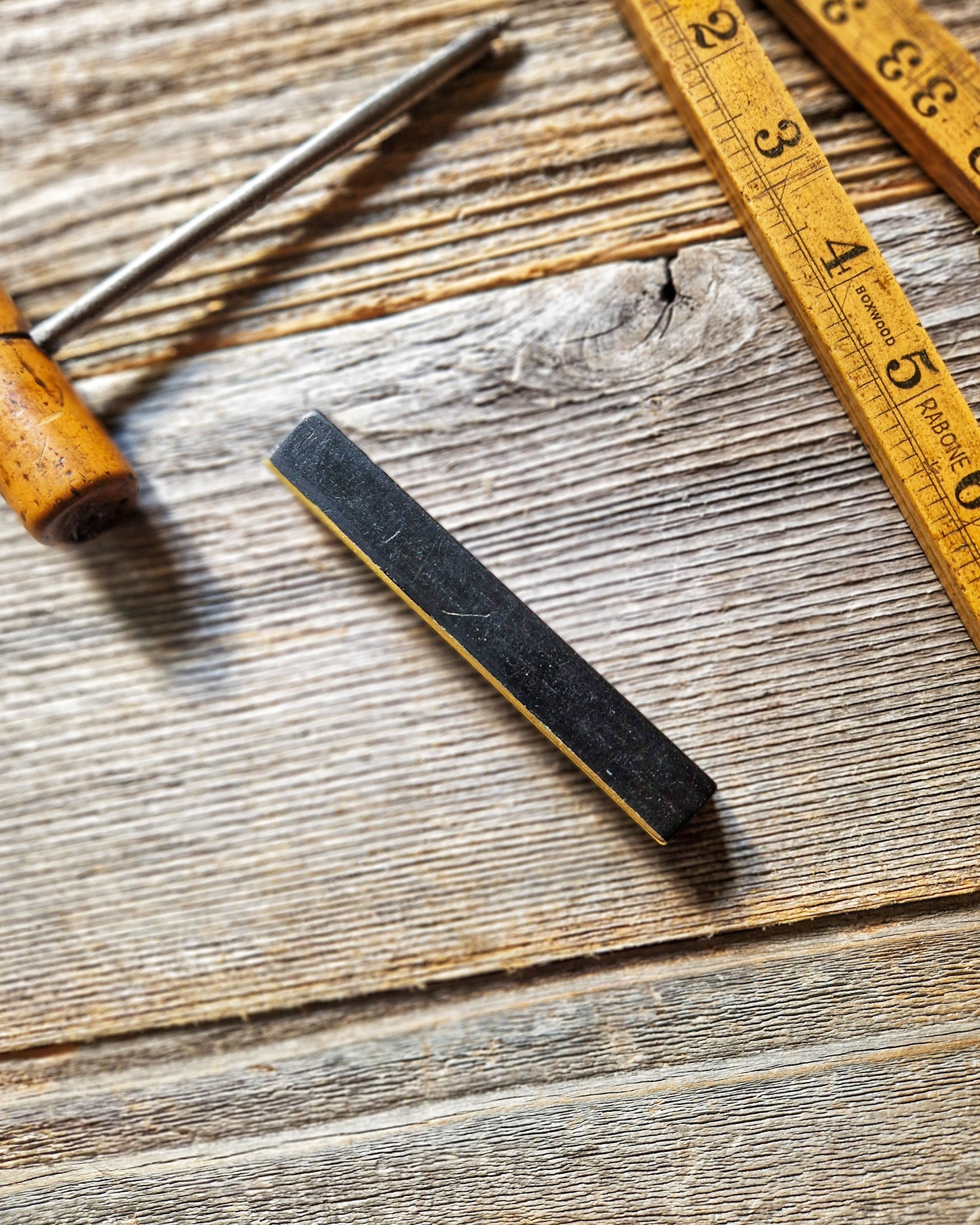 Antique English Brass & Ebony Pocket Spirit Level c. 1890-1910 | 4-Inch Woodworking Tool