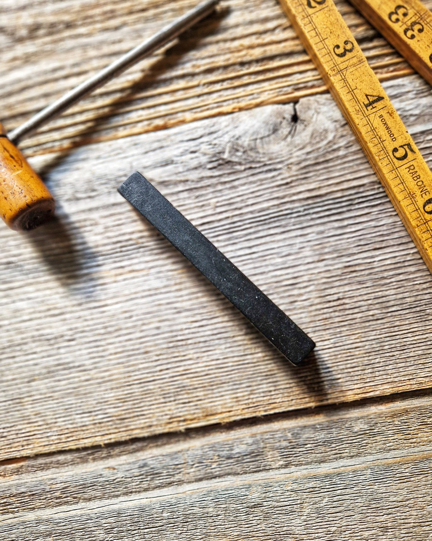Antique English Brass & Ebony Pocket Spirit Level c. 1890-1910 | 4-Inch Woodworking Tool