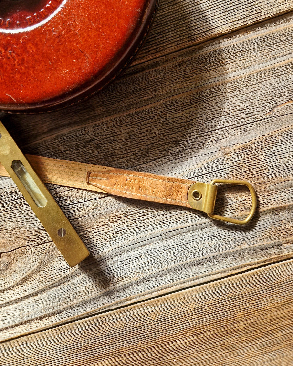 1930s Rabone 100-foot Tape Measure in Leather Case, No. 400 | Vintage English Surveying Tool