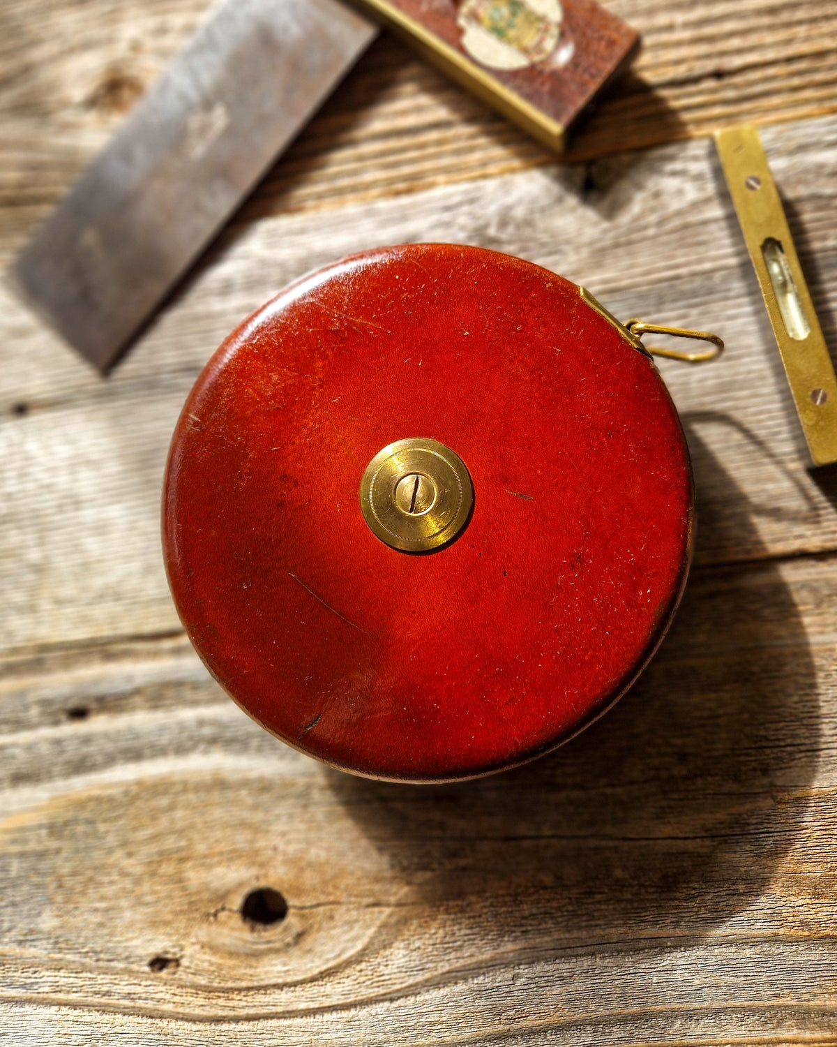 1930s Rabone 100-foot Tape Measure in Leather Case, No. 400 | Vintage English Surveying Tool