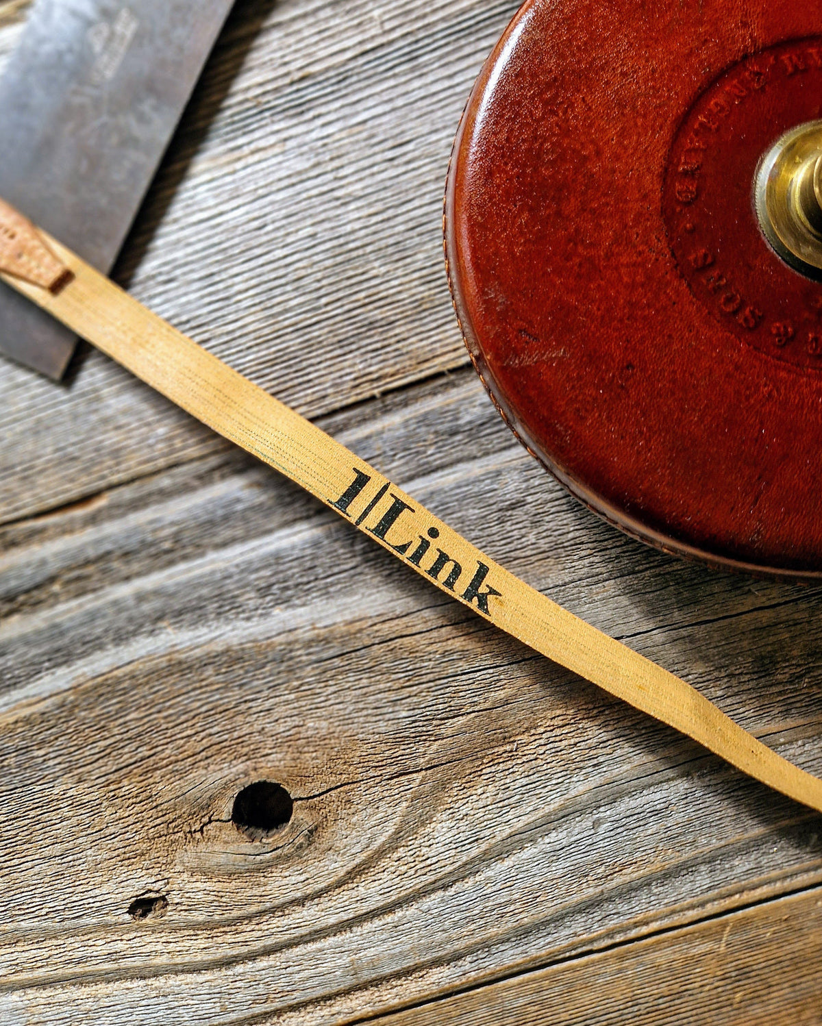 1930s Rabone 100-foot Tape Measure in Leather Case, No. 400 | Vintage English Surveying Tool