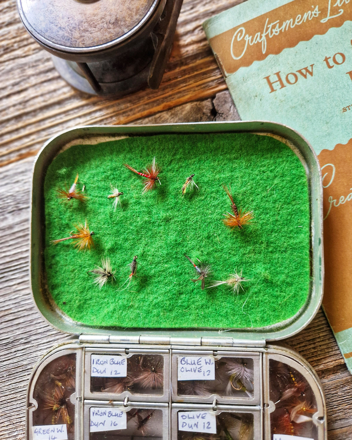 Vintage Wheatley Aluminum Fly Box Model 1407F with 68 Trout Flies | Silmalloy Case, c. 1985-1995