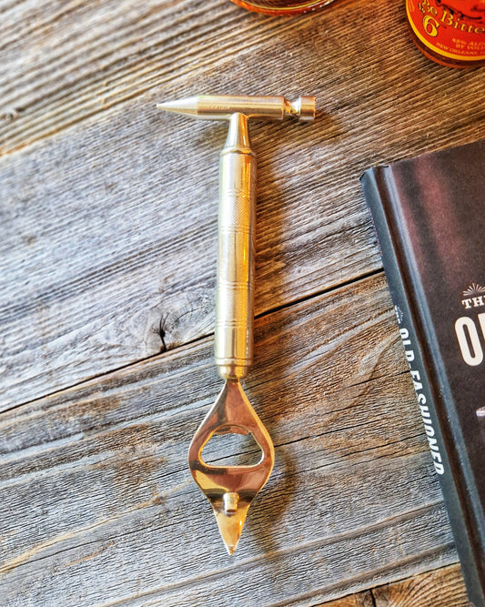 P.H. Vogel Combination Ice Hammer, Bottle Opener & Corkscrew | Vintage English Silver-Plated Bar Tool