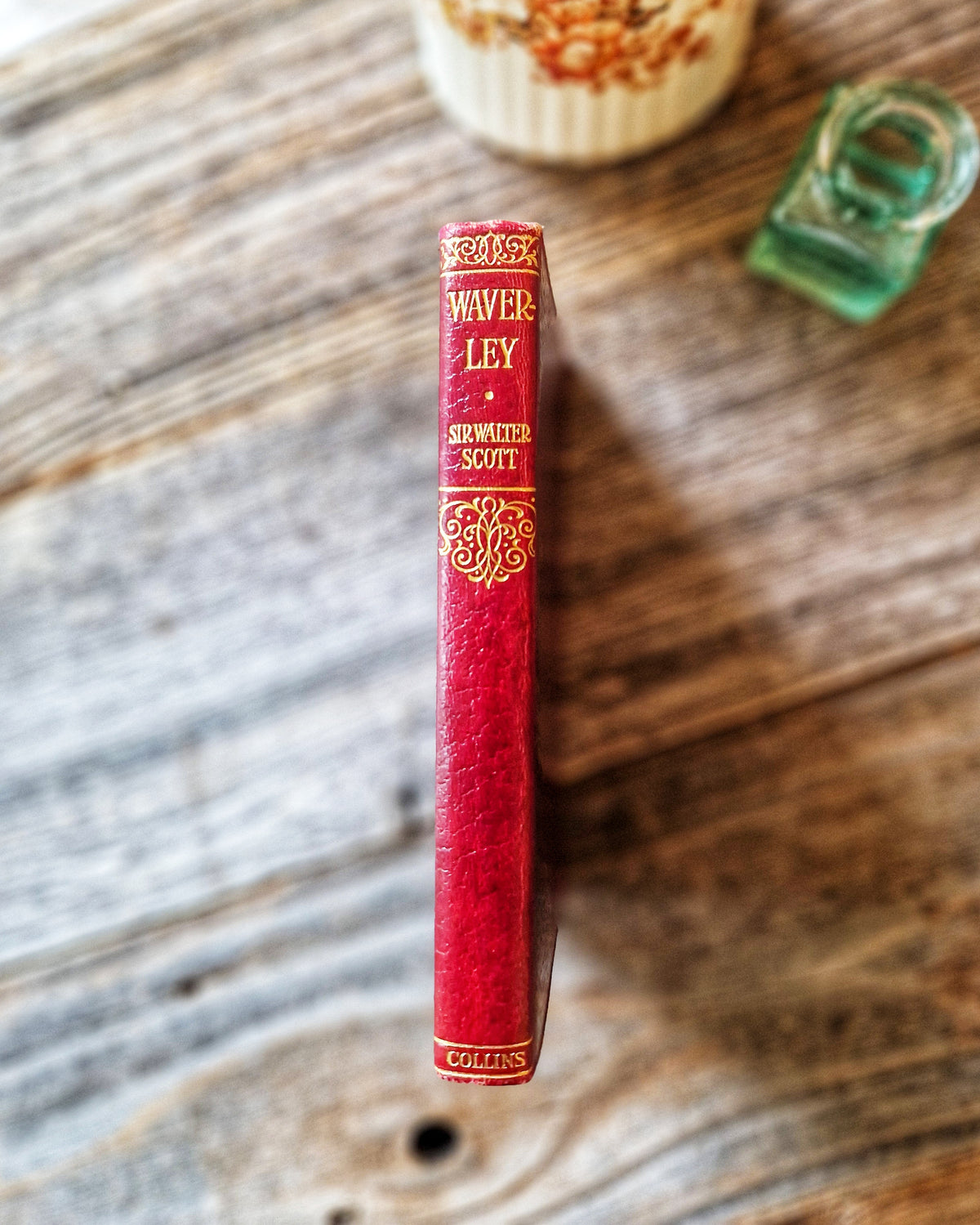 1940s Collins Pocket Edition of Waverley by Sir Walter Scott | Red Leatherette with Gilt Stamping