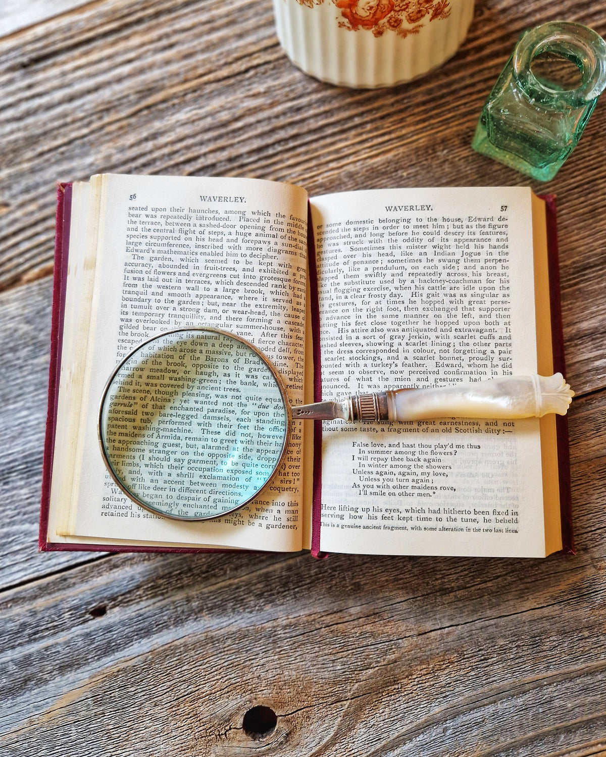 1940s Collins Pocket Edition of Waverley by Sir Walter Scott | Red Leatherette with Gilt Stamping