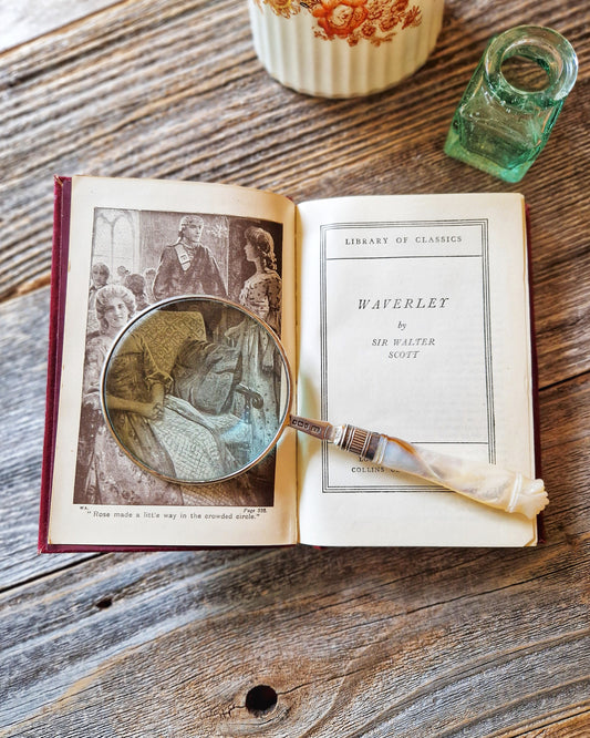 1940s Collins Pocket Edition of Waverley by Sir Walter Scott | Red Leatherette with Gilt Stamping 