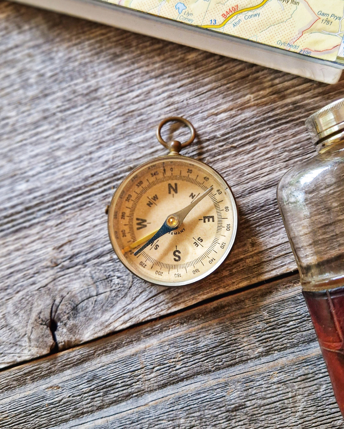 1930s German Brass Pocket Compass | Vintage Navigation Aid, c. 1930-1939